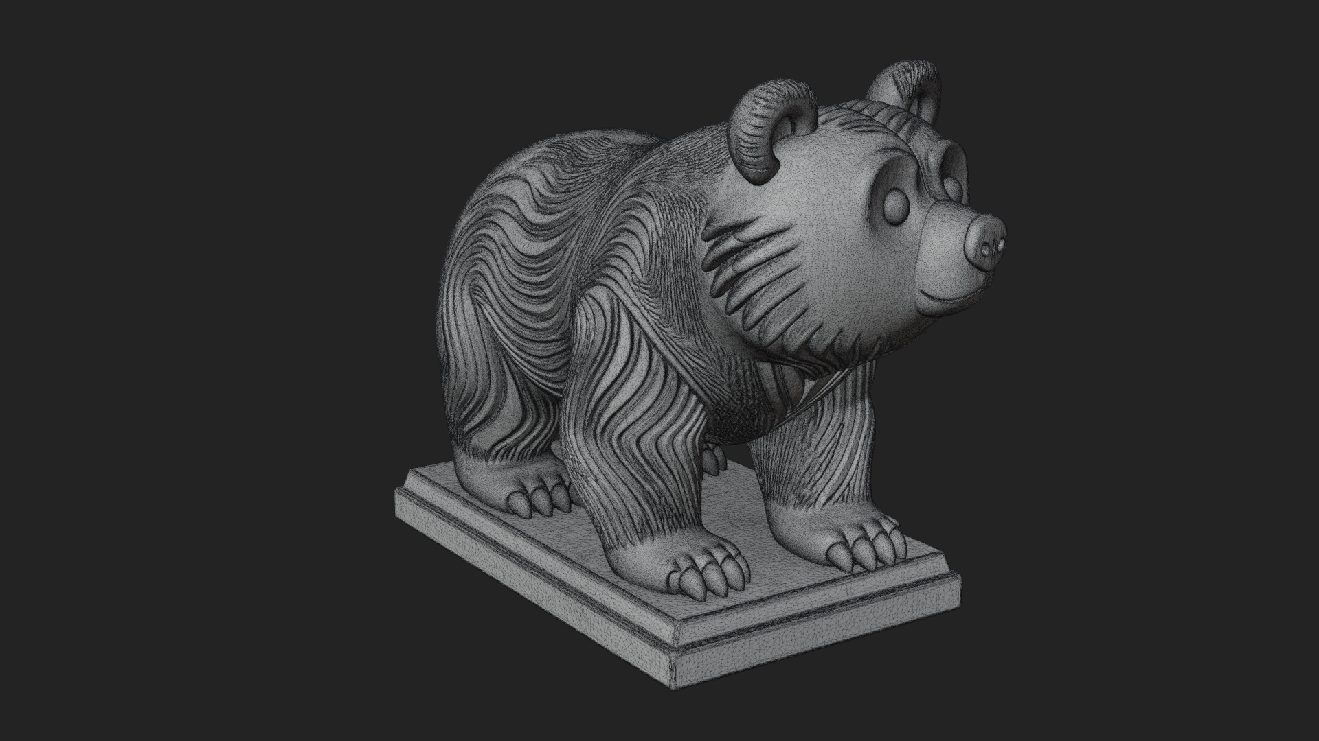 Cute Cartoon Bear Statue Design 2 3D Print Model 3D Model