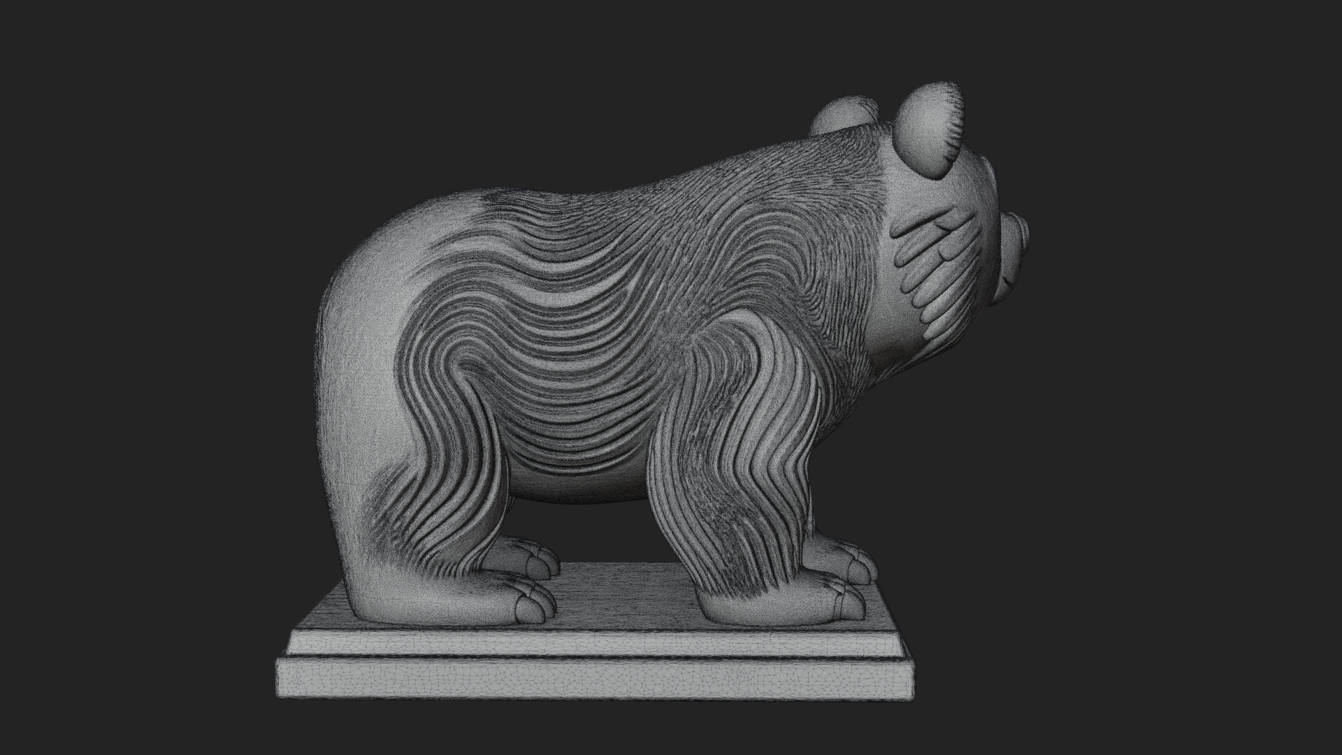 Cute Cartoon Bear Statue Design 2 3D Print Model 3D Model