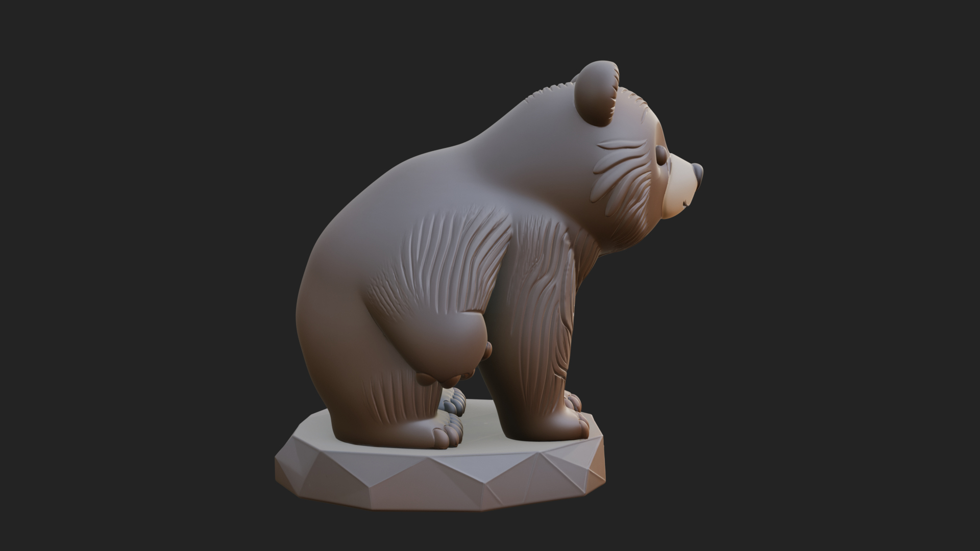 Cute Cartoon Bear Statue Design 3 3D Print Model 3D Model