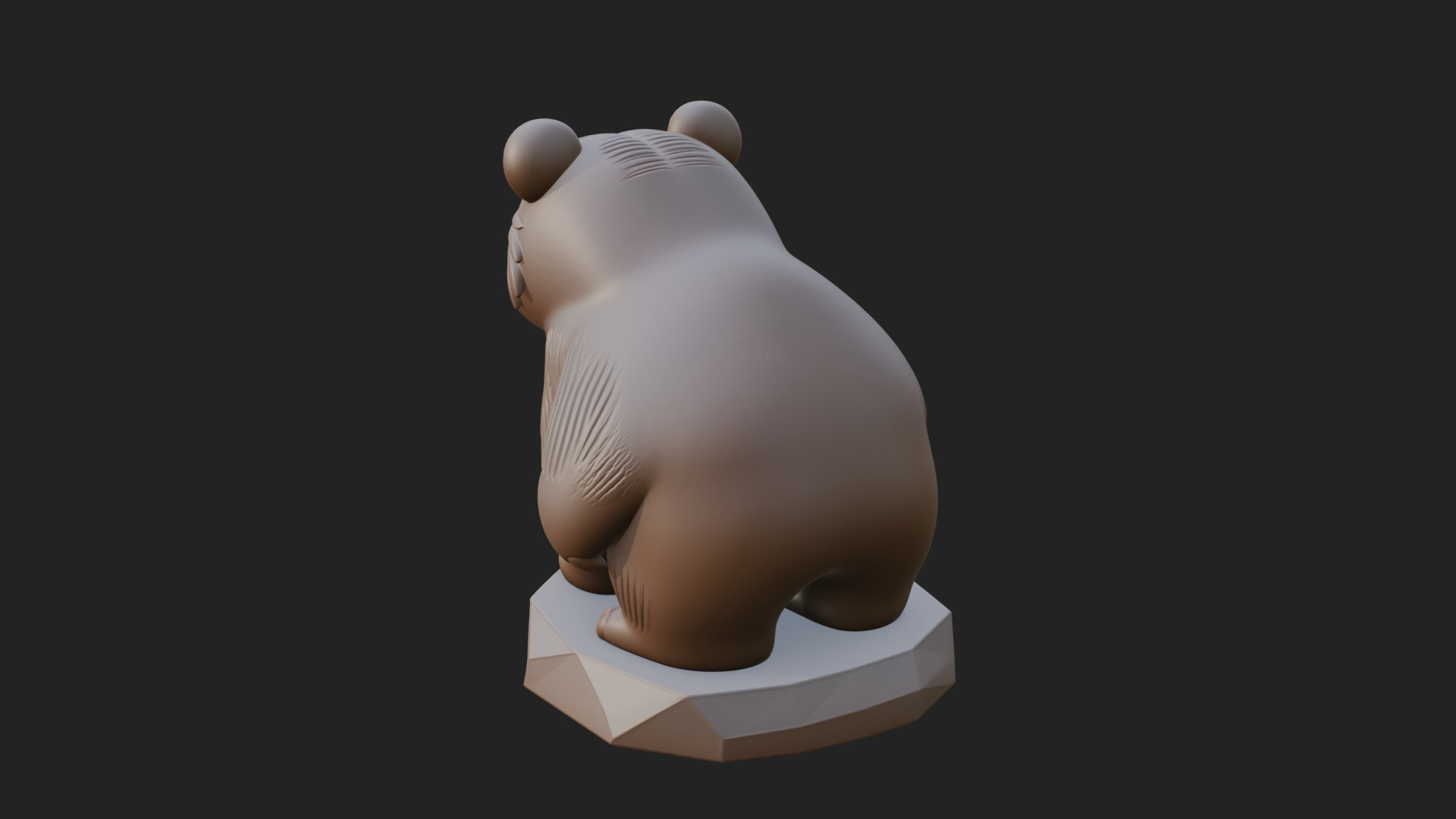 Cute Cartoon Bear Statue Design 3 3D Print Model 3D Model