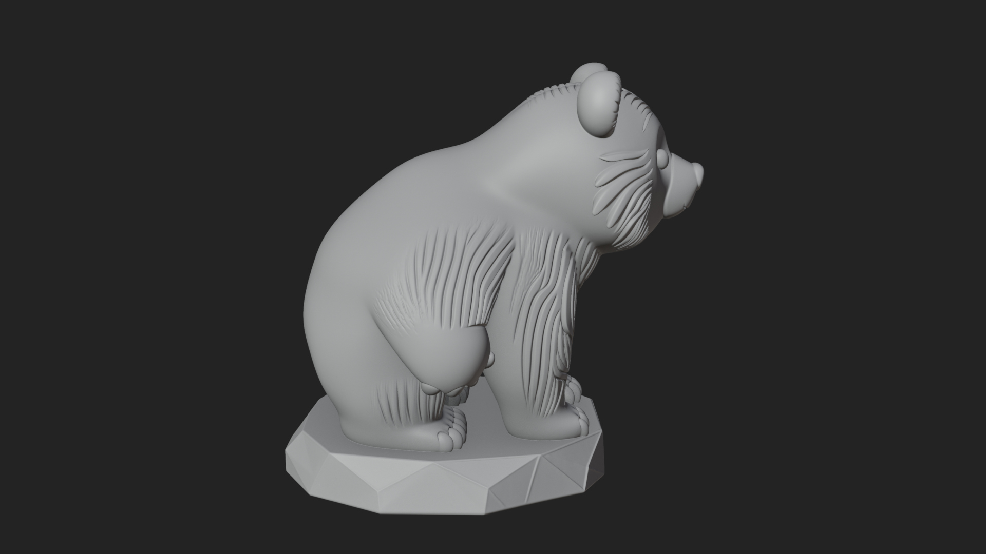 Cute Cartoon Bear Statue Design 3 3D Print Model 3D Model