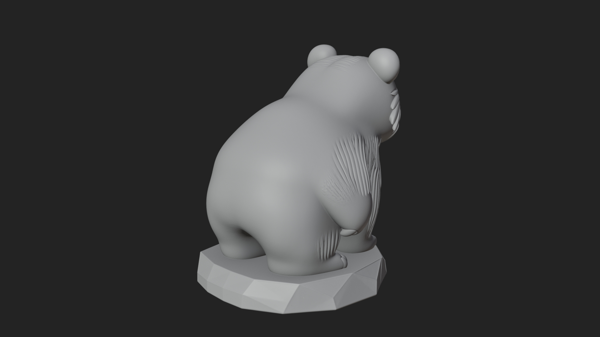 Cute Cartoon Bear Statue Design 3 3D Print Model 3D Model