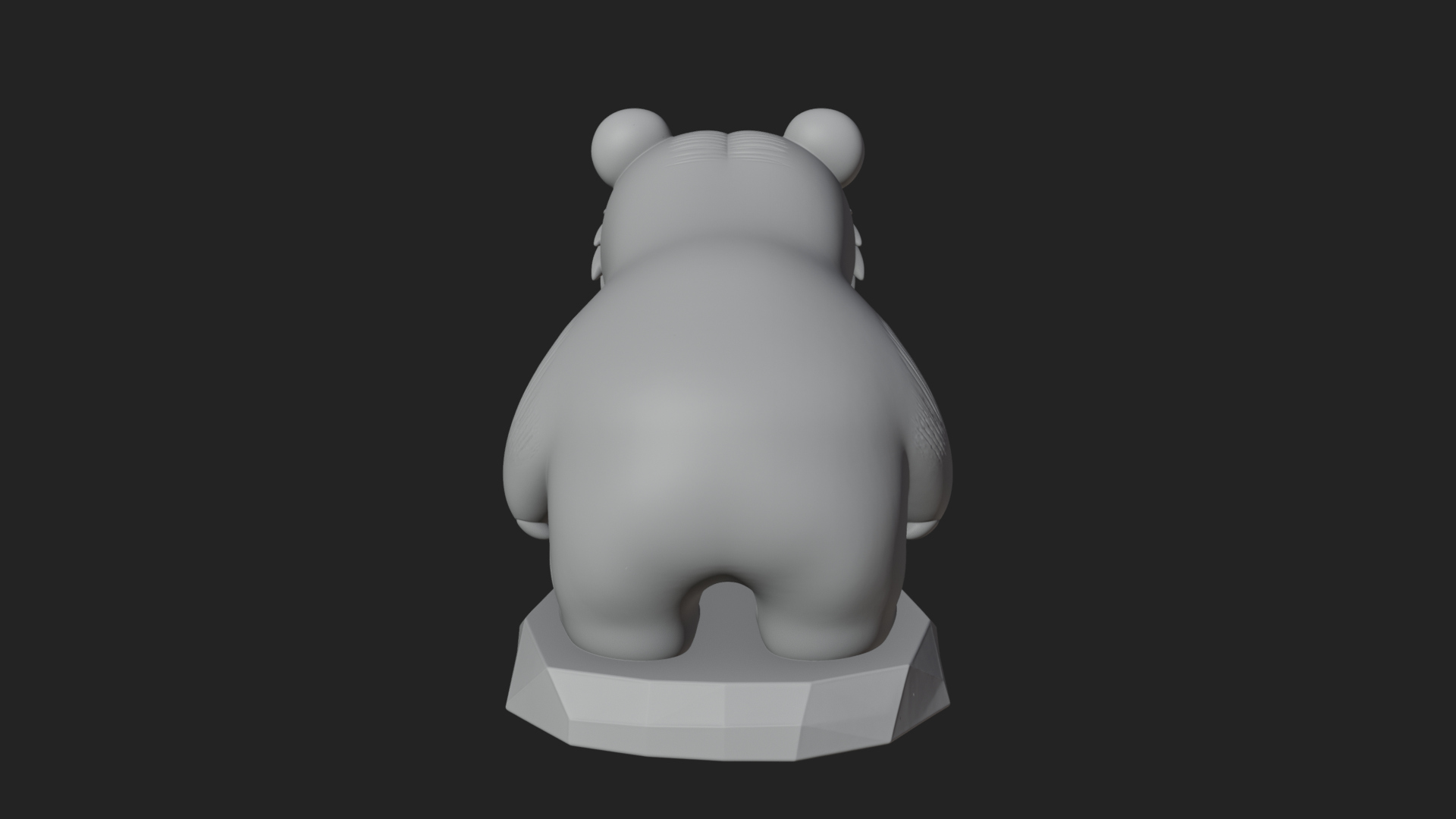 Cute Cartoon Bear Statue Design 3 3D Print Model 3D Model