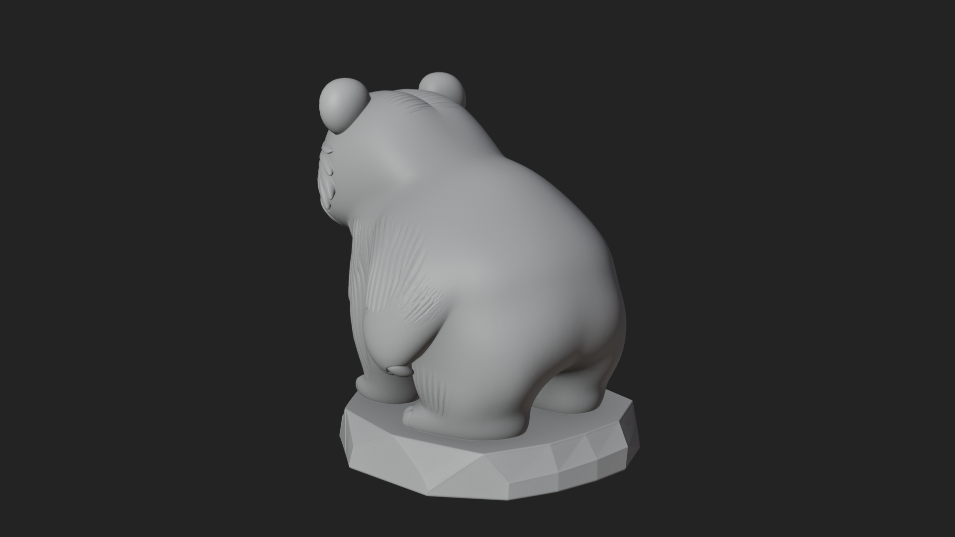 Cute Cartoon Bear Statue Design 3 3D Print Model 3D Model