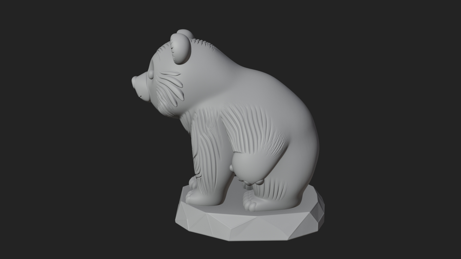 Cute Cartoon Bear Statue Design 3 3D Print Model 3D Model