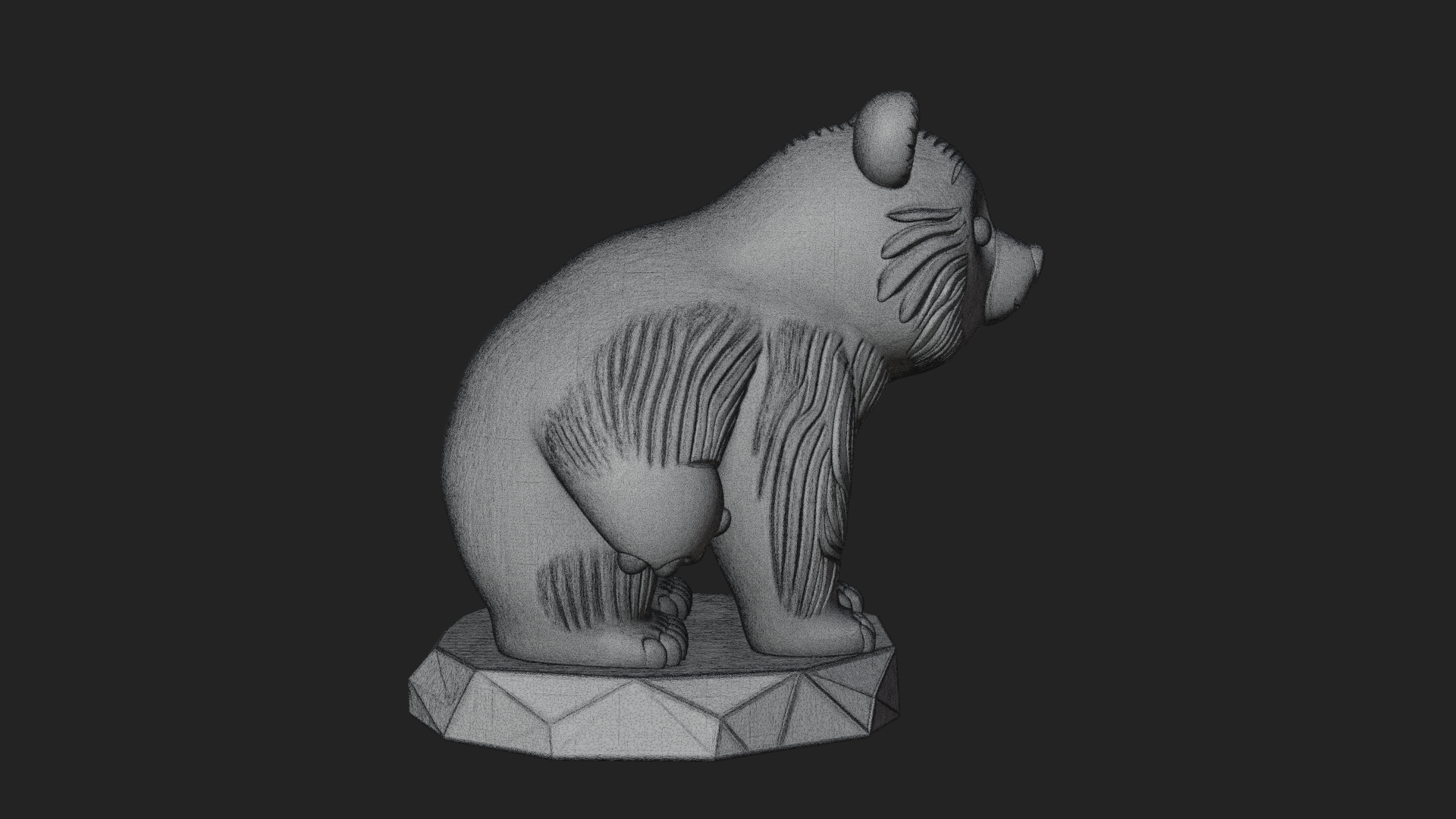 Cute Cartoon Bear Statue Design 3 3D Print Model 3D Model