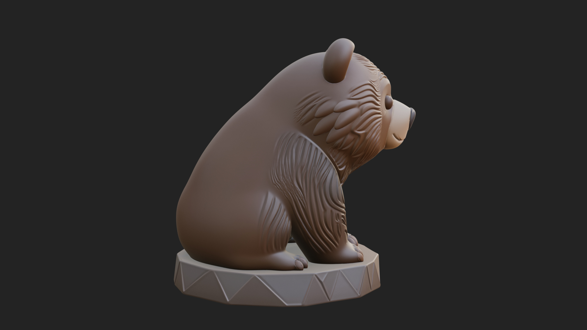 Cute Cartoon Bear Statue Design 4 3D Print Model 3D Model