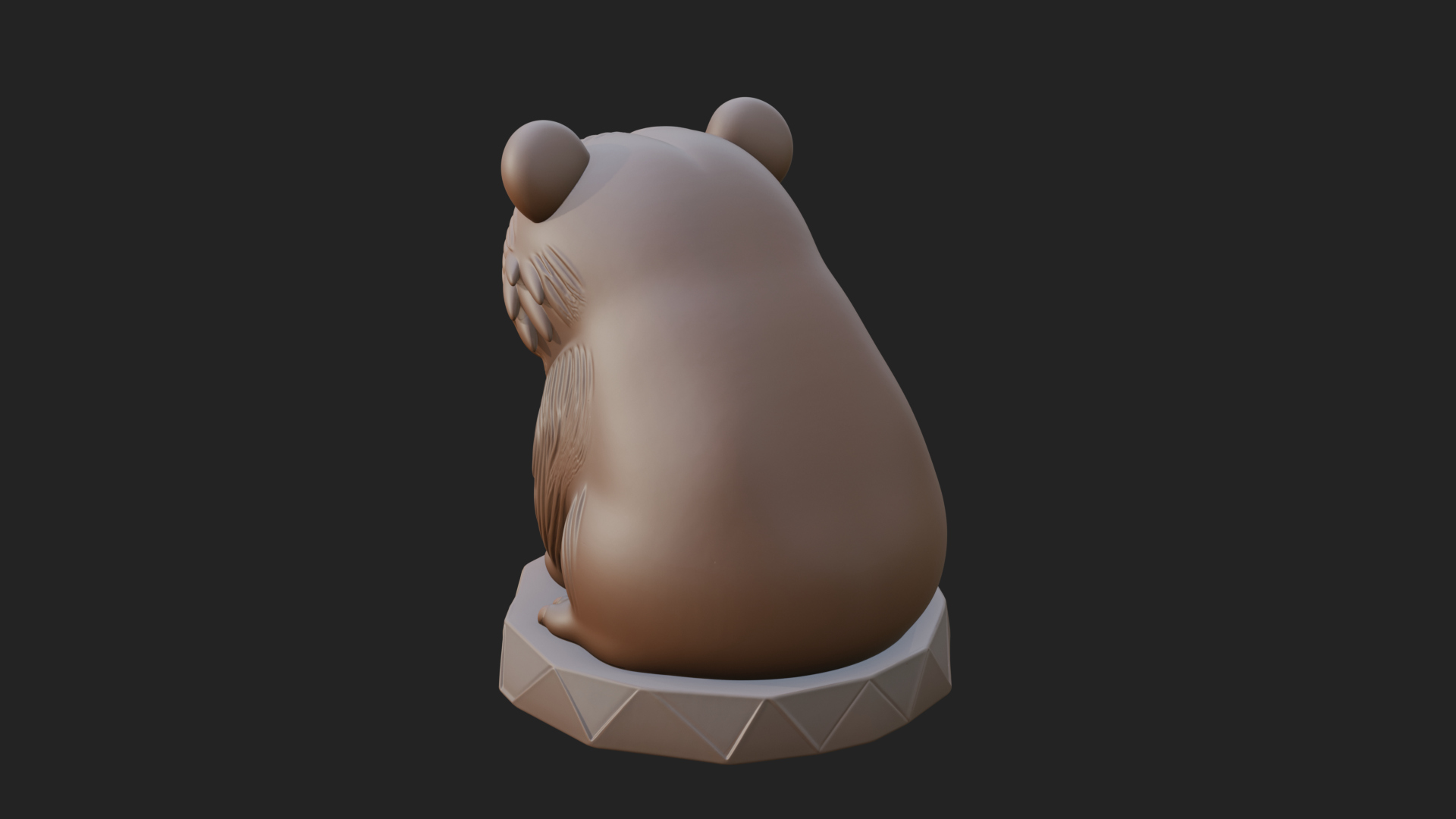 Cute Cartoon Bear Statue Design 4 3D Print Model 3D Model