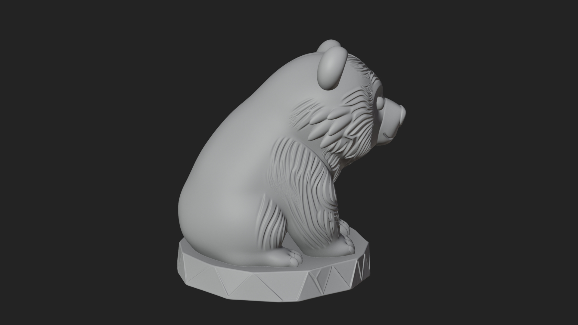 Cute Cartoon Bear Statue Design 4 3D Print Model 3D Model