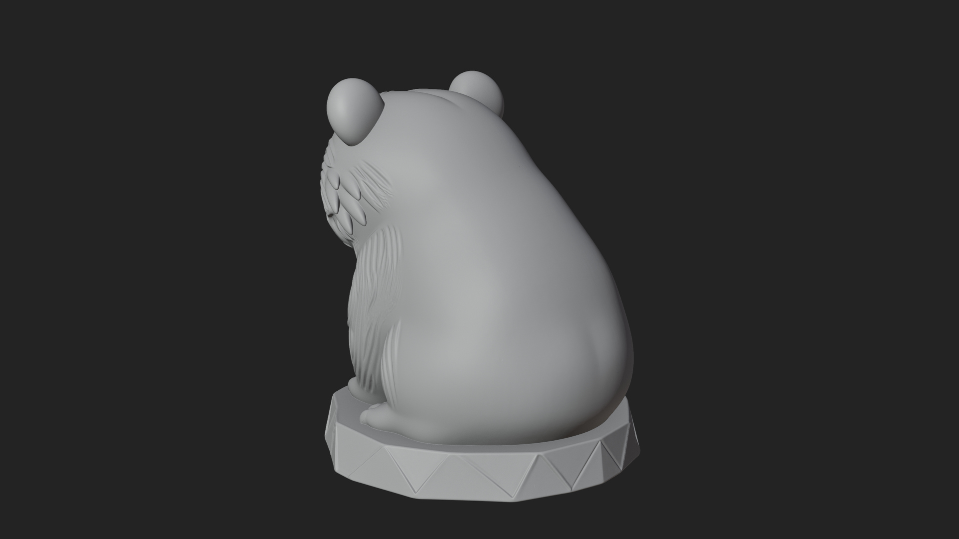 Cute Cartoon Bear Statue Design 4 3D Print Model 3D Model