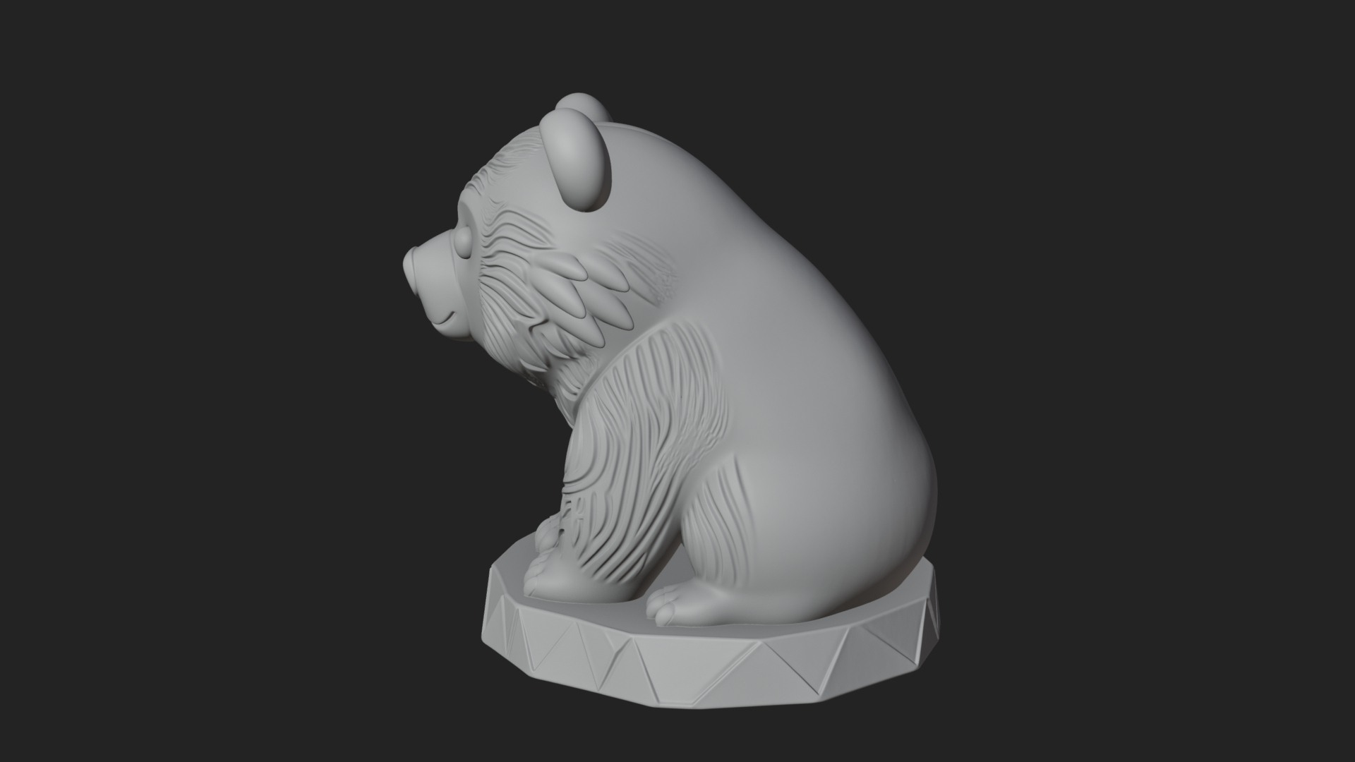 Cute Cartoon Bear Statue Design 4 3D Print Model 3D Model