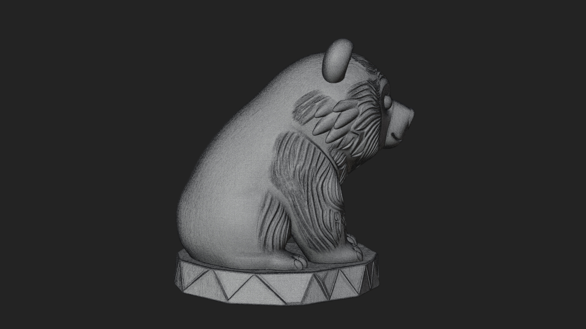 Cute Cartoon Bear Statue Design 4 3D Print Model 3D Model