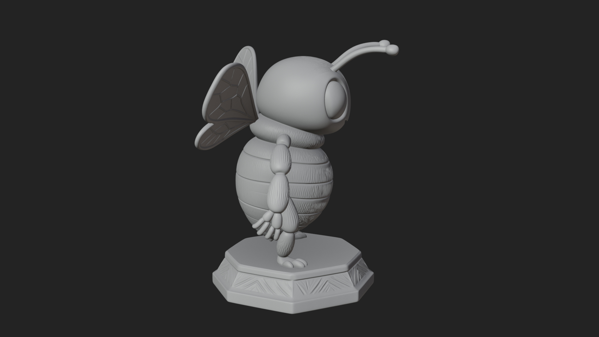 Cute Cartoon Bee Statue Design 1 3D Print Model 3D Model
