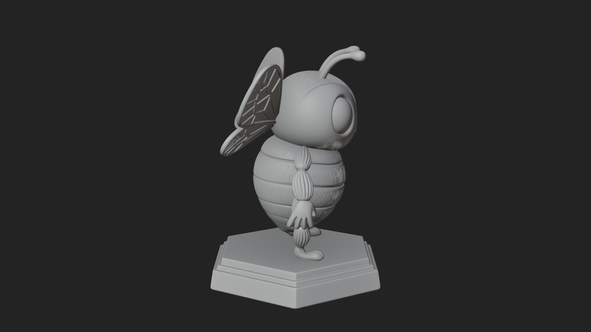 Cute Cartoon Bee Statue Design 2 3D Print Model 3D Model