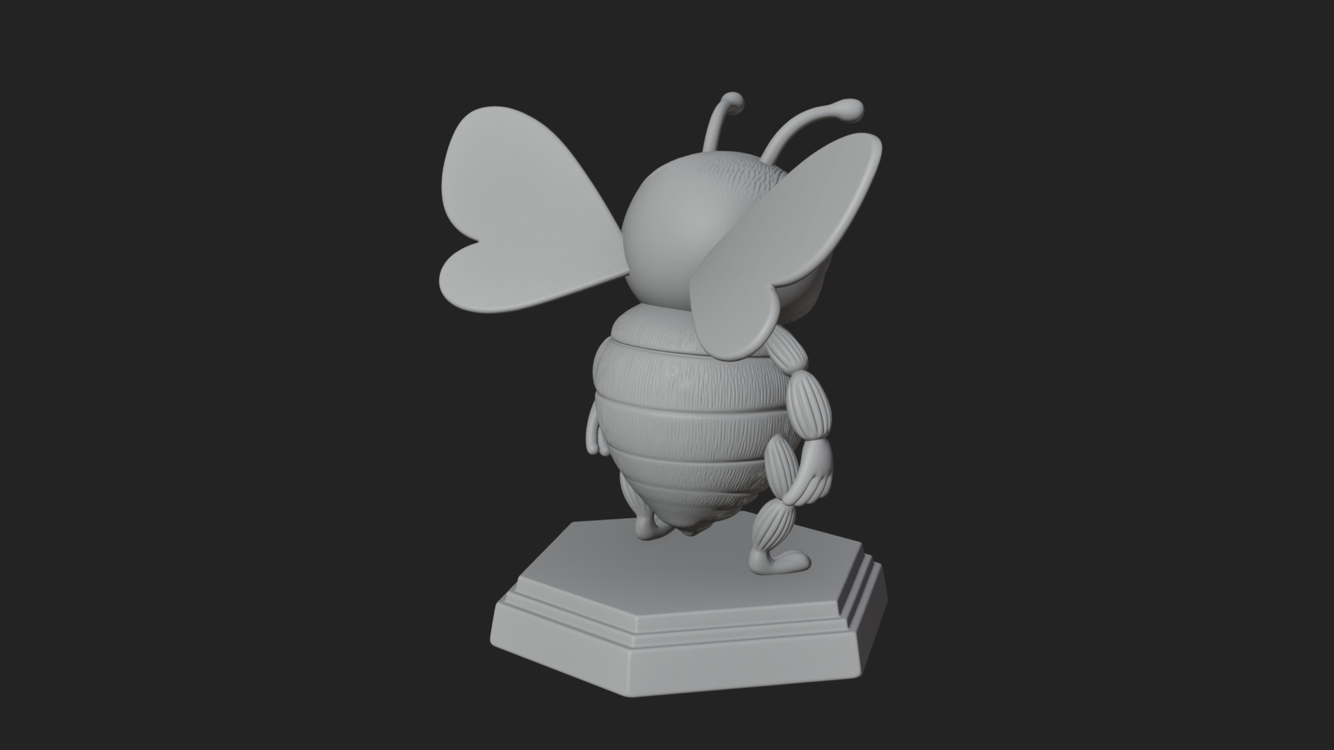 Cute Cartoon Bee Statue Design 2 3D Print Model 3D Model