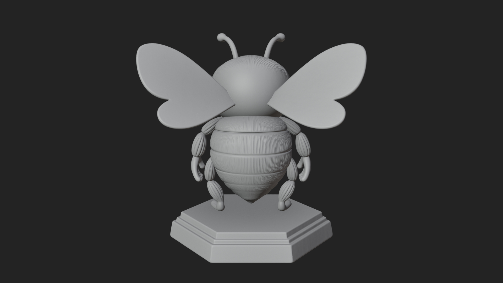 Cute Cartoon Bee Statue Design 2 3D Print Model 3D Model