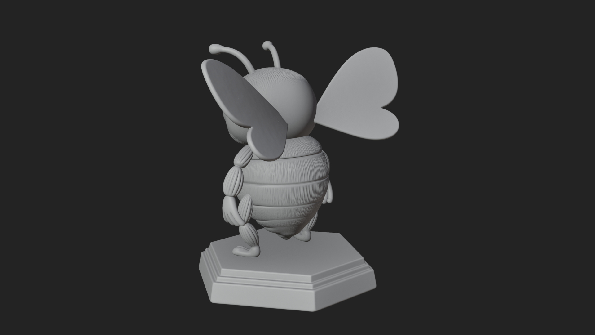 Cute Cartoon Bee Statue Design 2 3D Print Model 3D Model