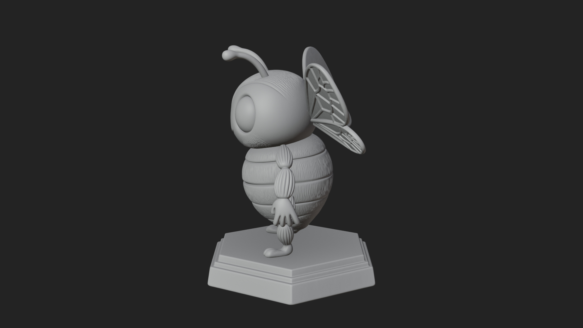 Cute Cartoon Bee Statue Design 2 3D Print Model 3D Model