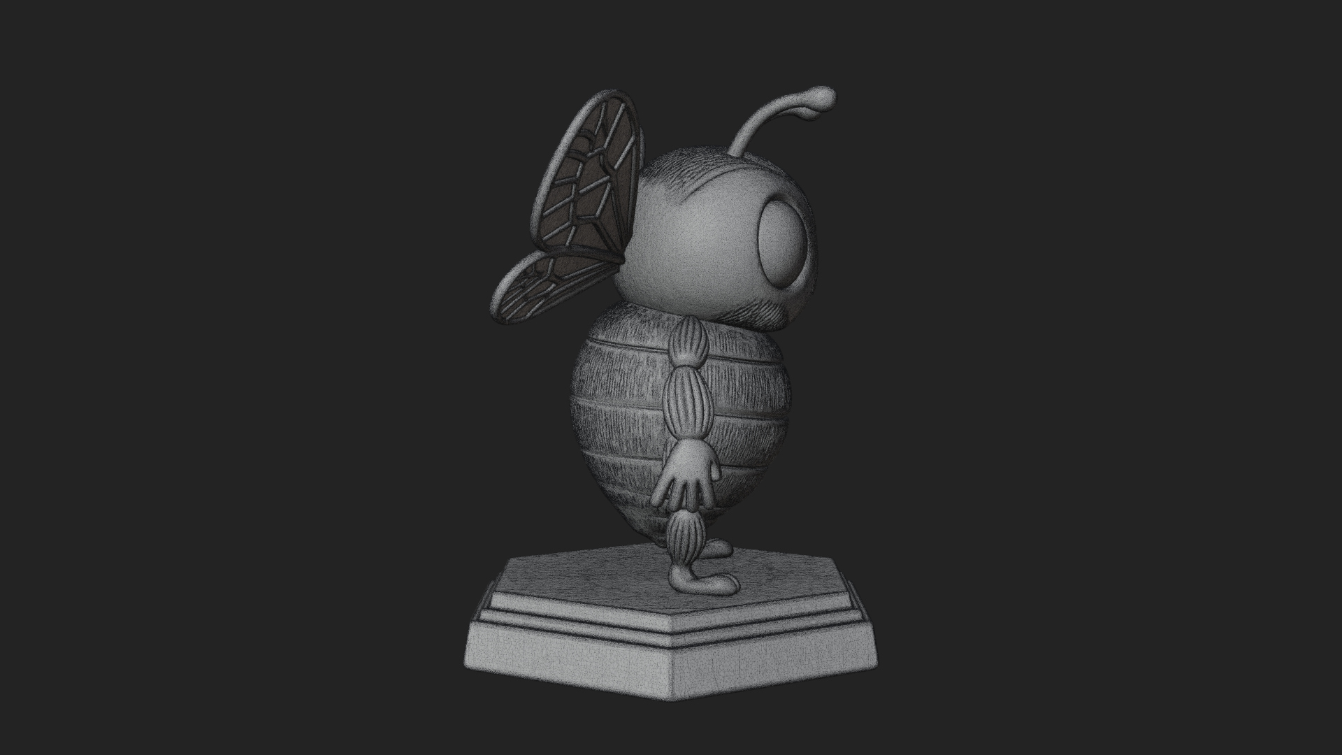 Cute Cartoon Bee Statue Design 2 3D Print Model 3D Model