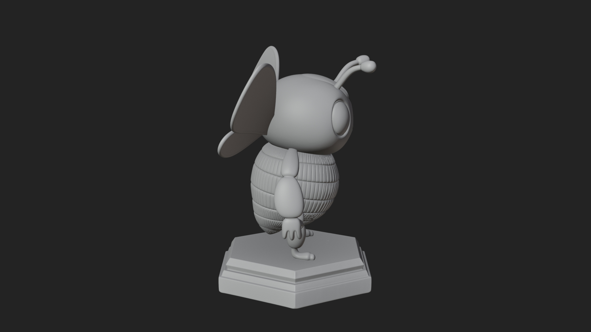 Cute Cartoon Bee Statue Design 3 3D Print Model 3D Model