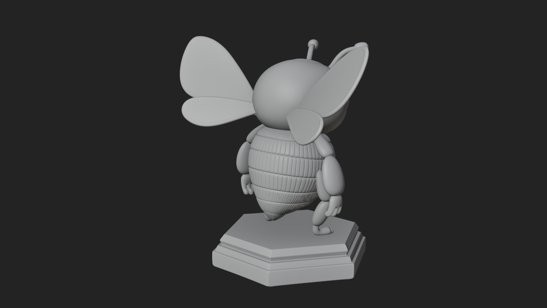 Cute Cartoon Bee Statue Design 3 3D Print Model 3D Model