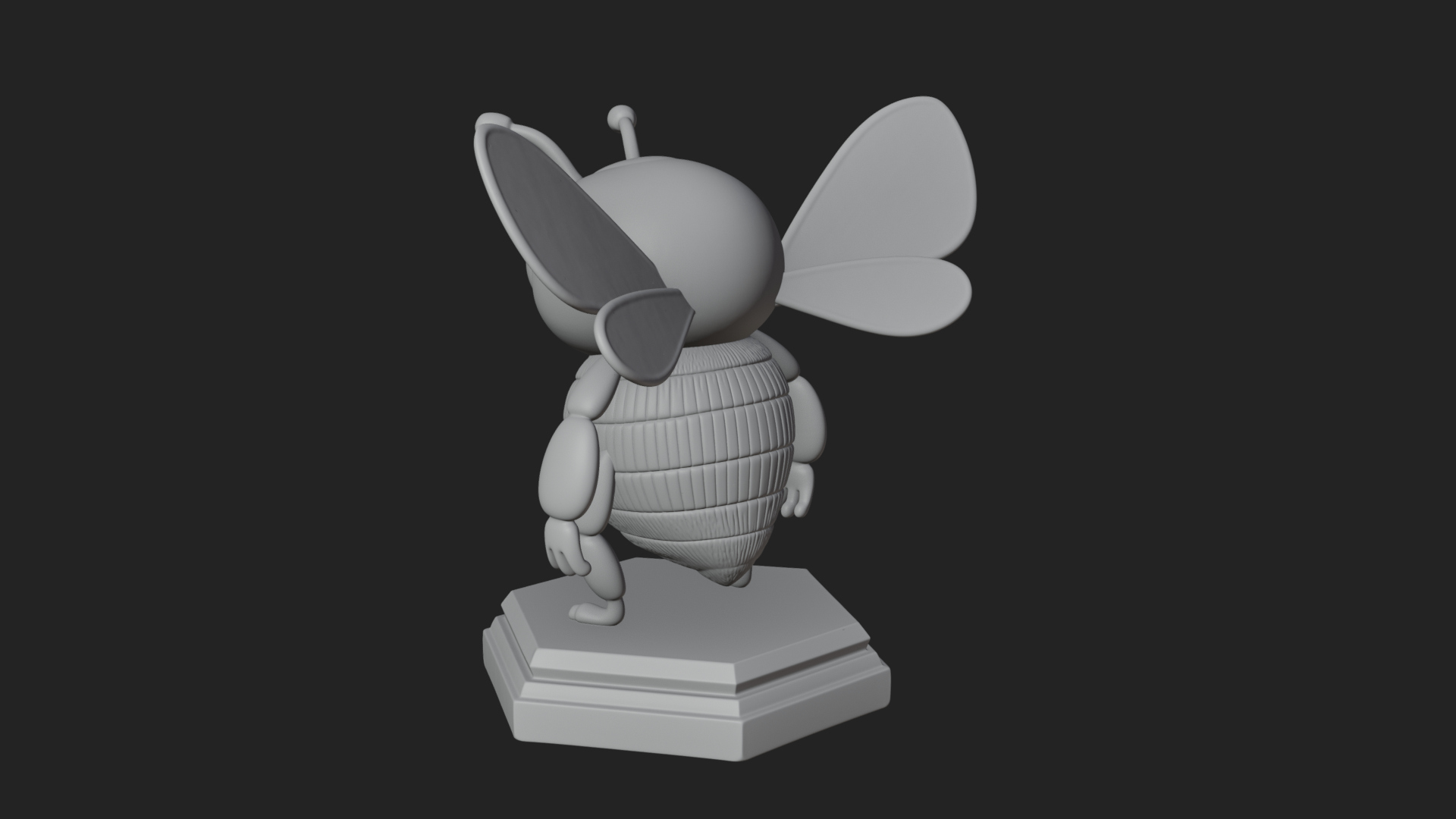 Cute Cartoon Bee Statue Design 3 3D Print Model 3D Model