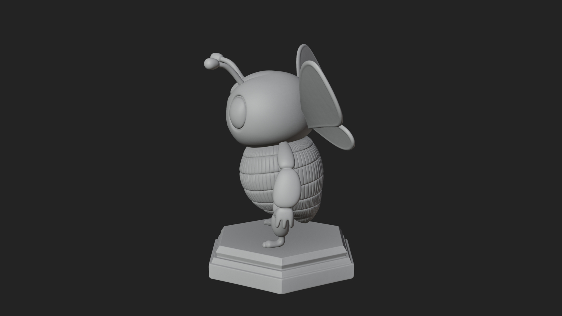 Cute Cartoon Bee Statue Design 3 3D Print Model 3D Model