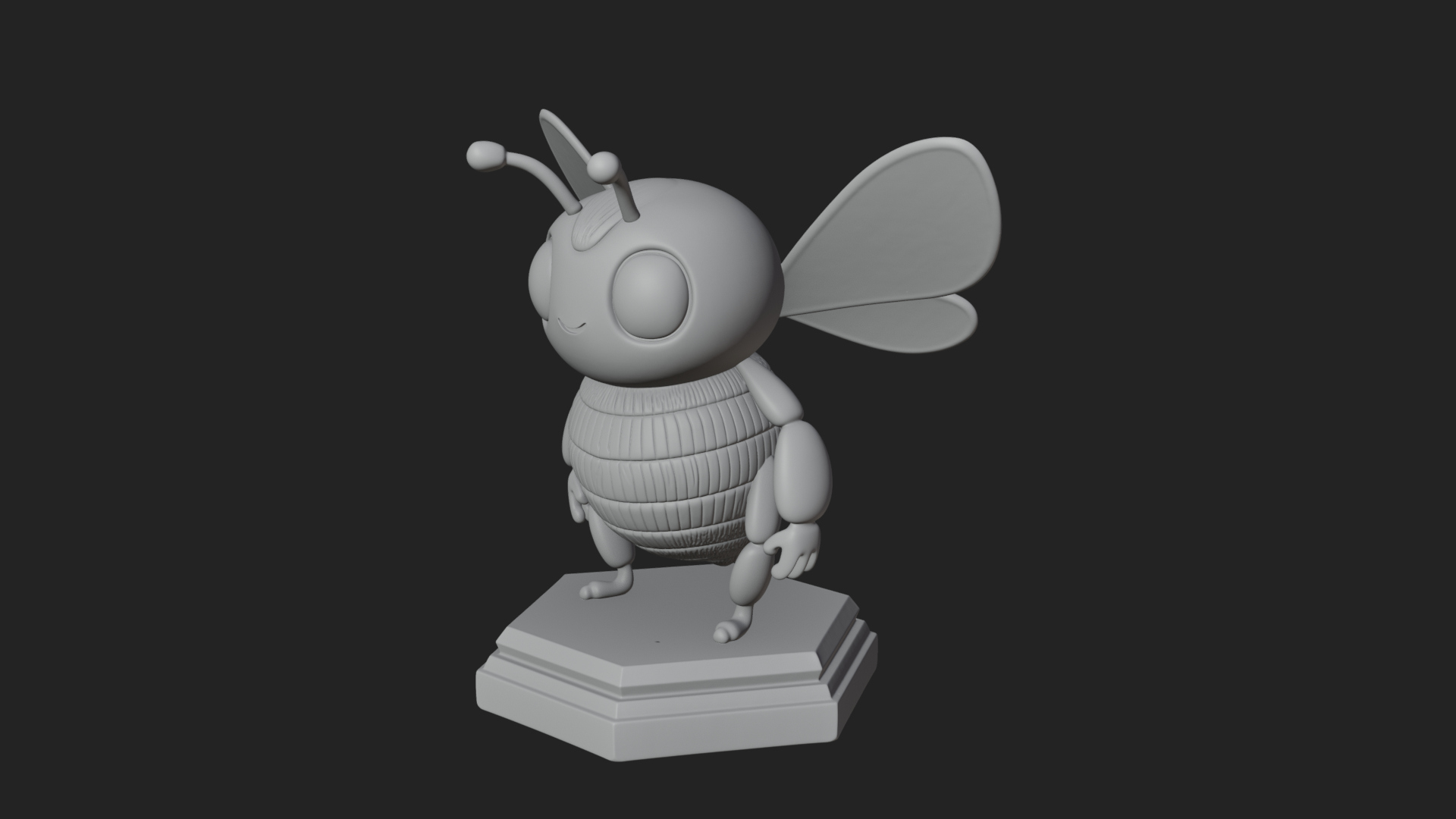 Cute Cartoon Bee Statue Design 3 3D Print Model 3D Model