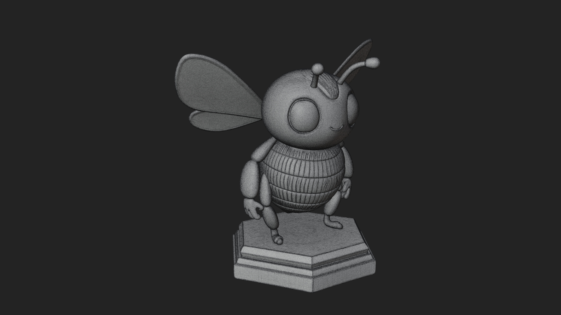 Cute Cartoon Bee Statue Design 3 3D Print Model 3D Model