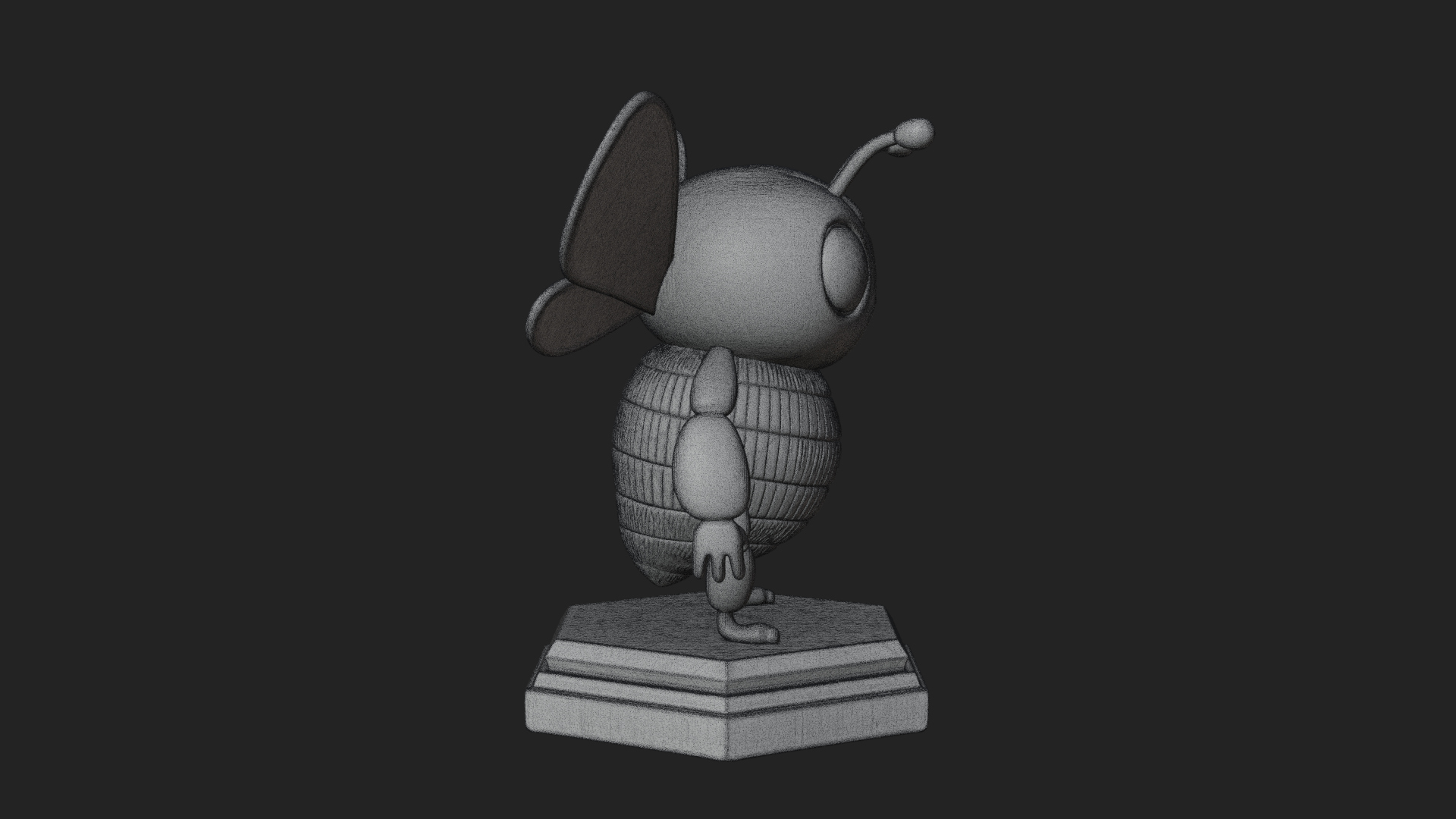 Cute Cartoon Bee Statue Design 3 3D Print Model 3D Model