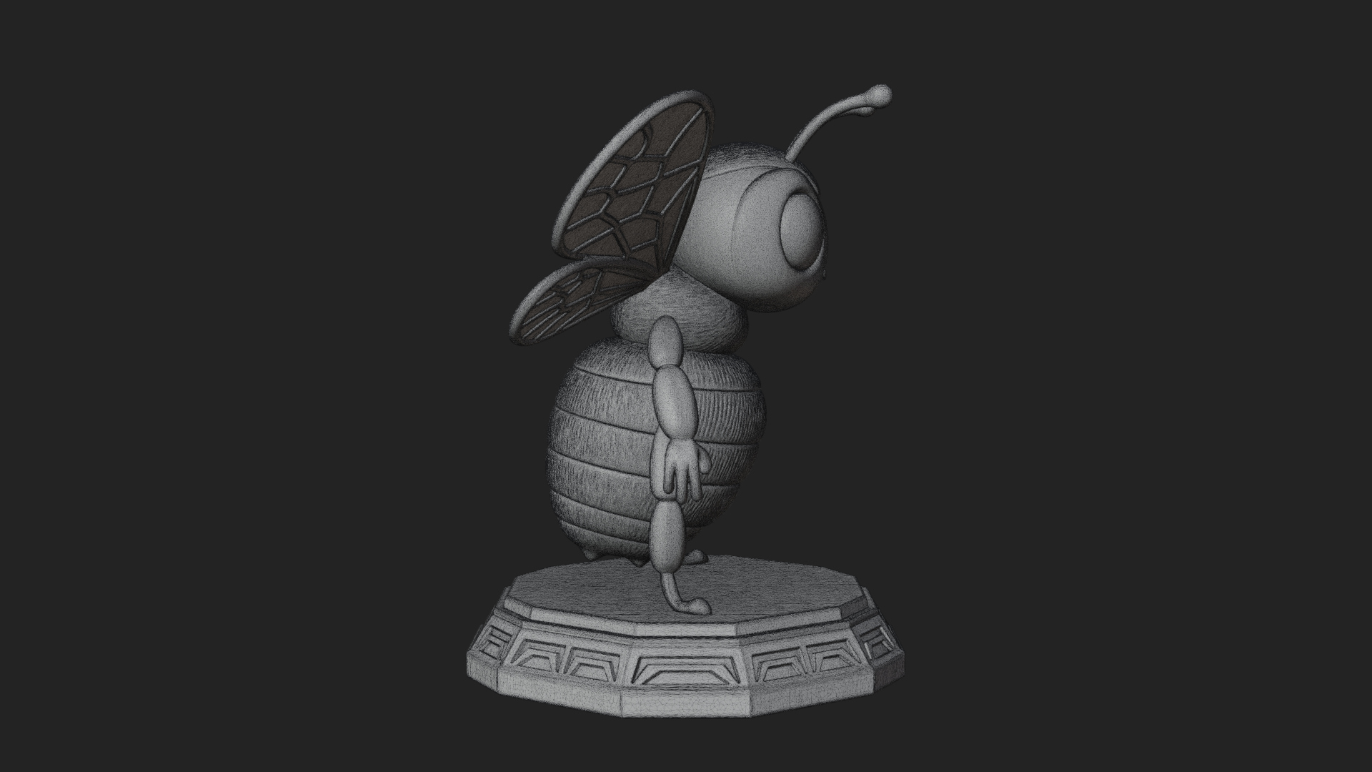 Cute Cartoon Bee Statue Design 4 3D Print Model 3D Model