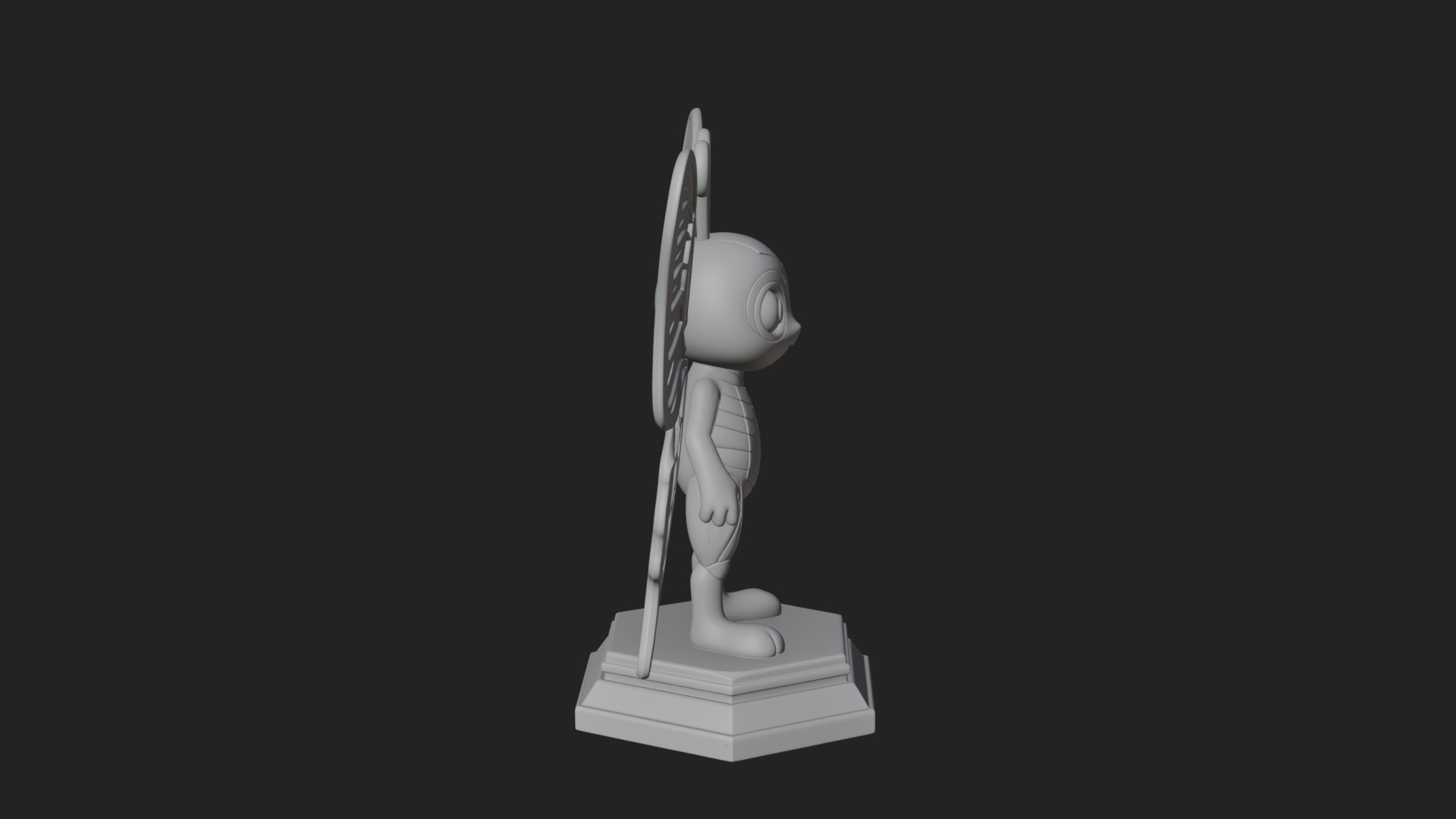 Cute Cartoon Butterfly Statue Design 2 3D Print Model 3D Model