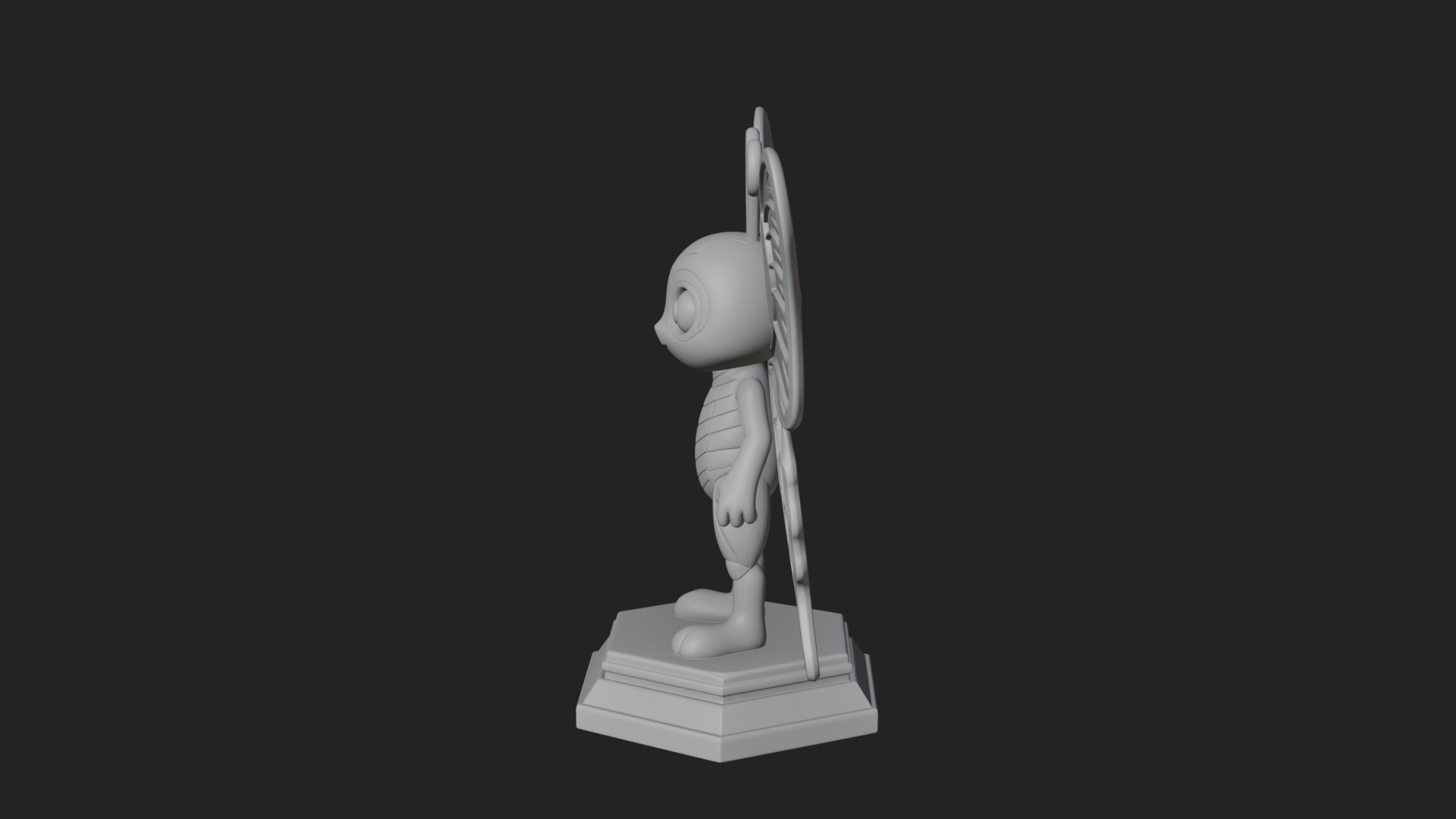 Cute Cartoon Butterfly Statue Design 2 3D Print Model 3D Model
