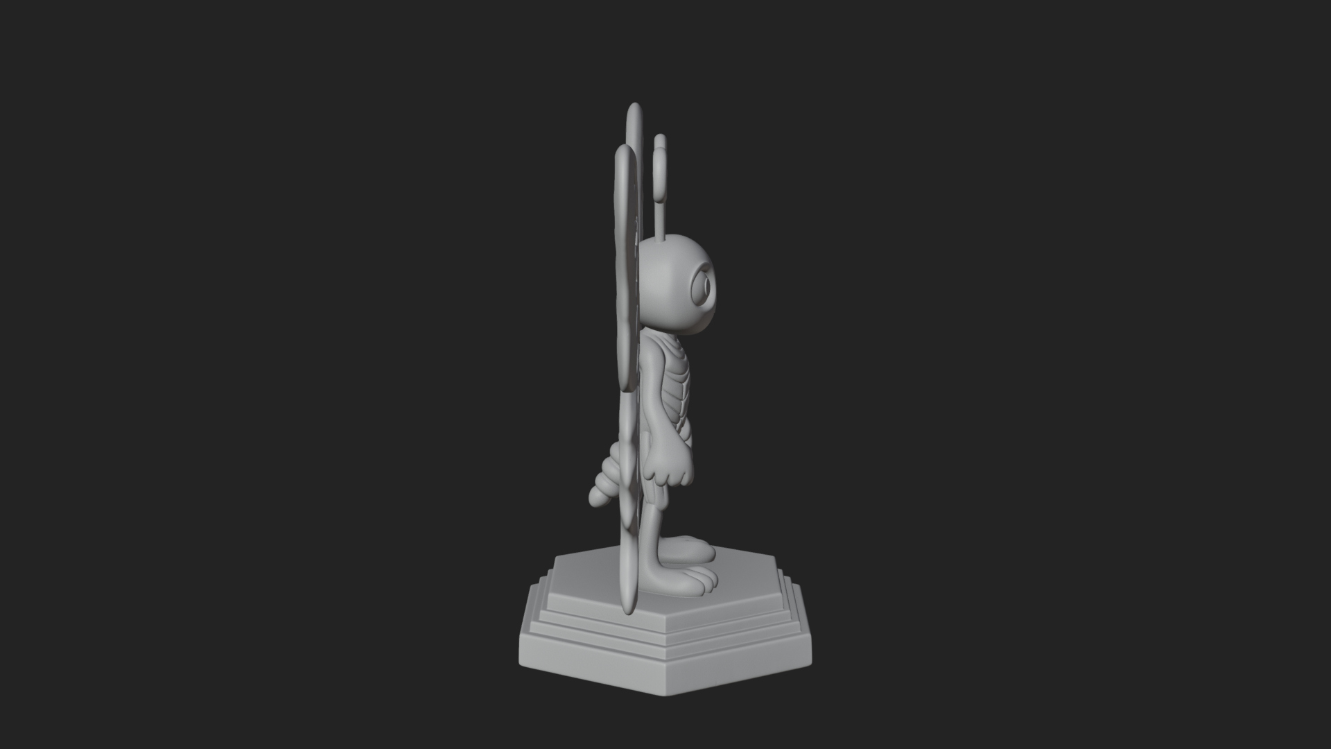 Cute Cartoon Butterfly Statue Design 3 3D Print Model 3D Model