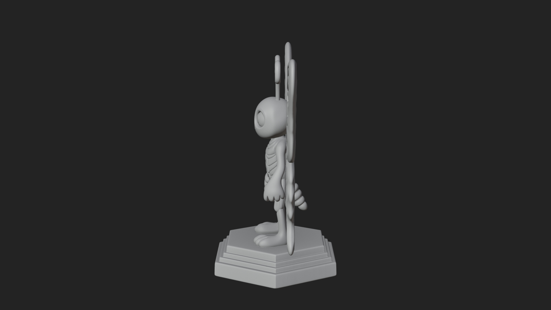 Cute Cartoon Butterfly Statue Design 3 3D Print Model 3D Model