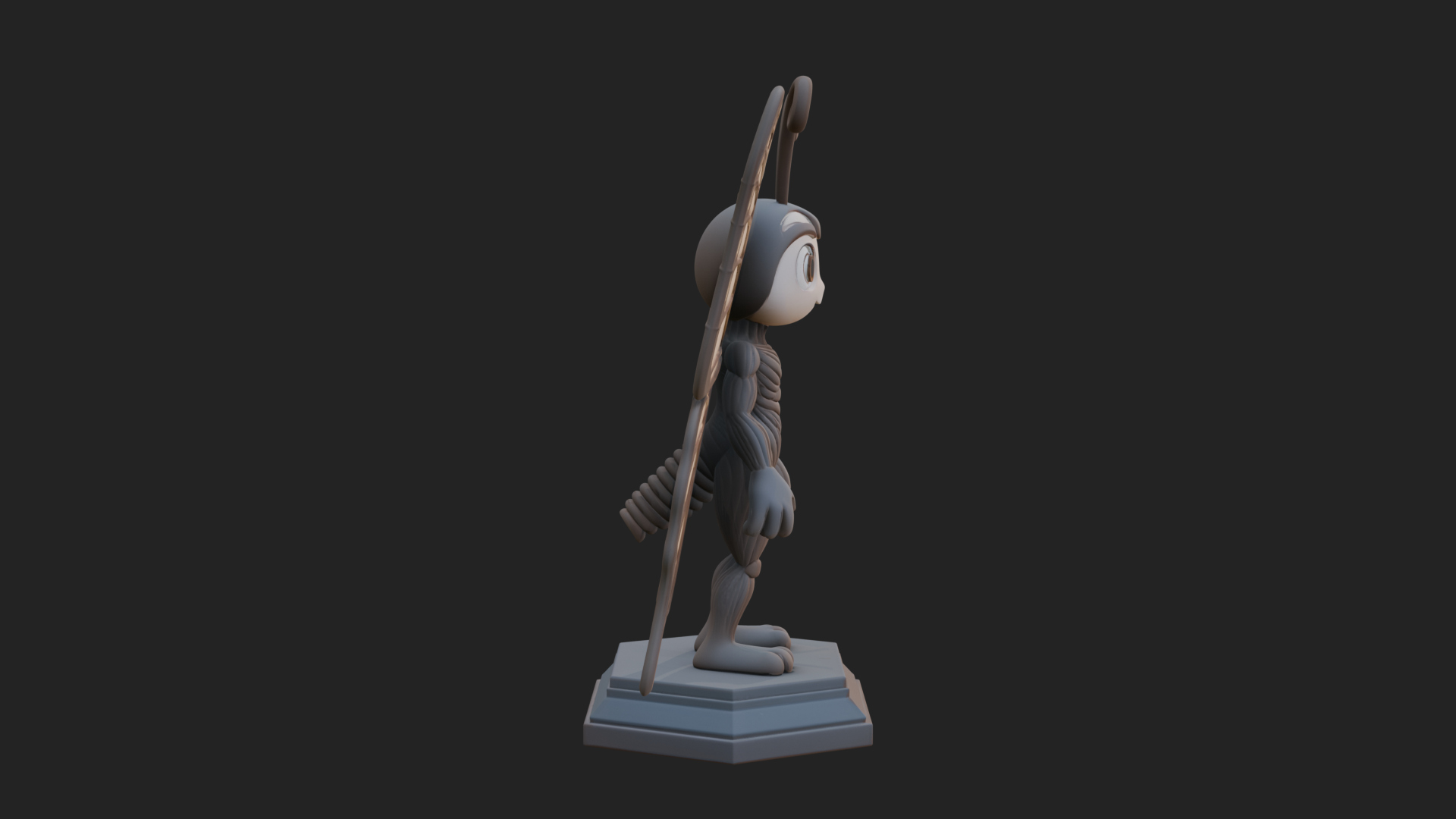 Cute Cartoon Butterfly Statue Design 4 3D Print Model 3D Model