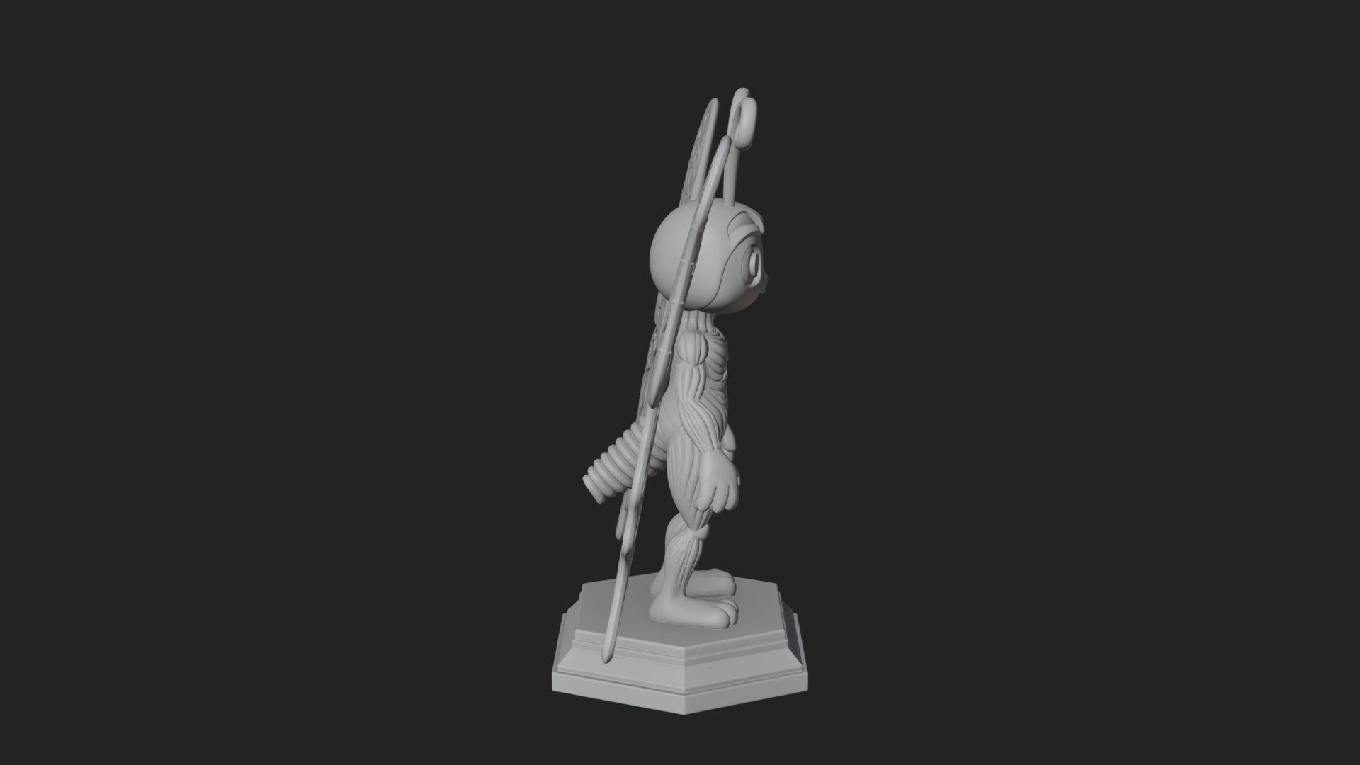 Cute Cartoon Butterfly Statue Design 4 3D Print Model 3D Model