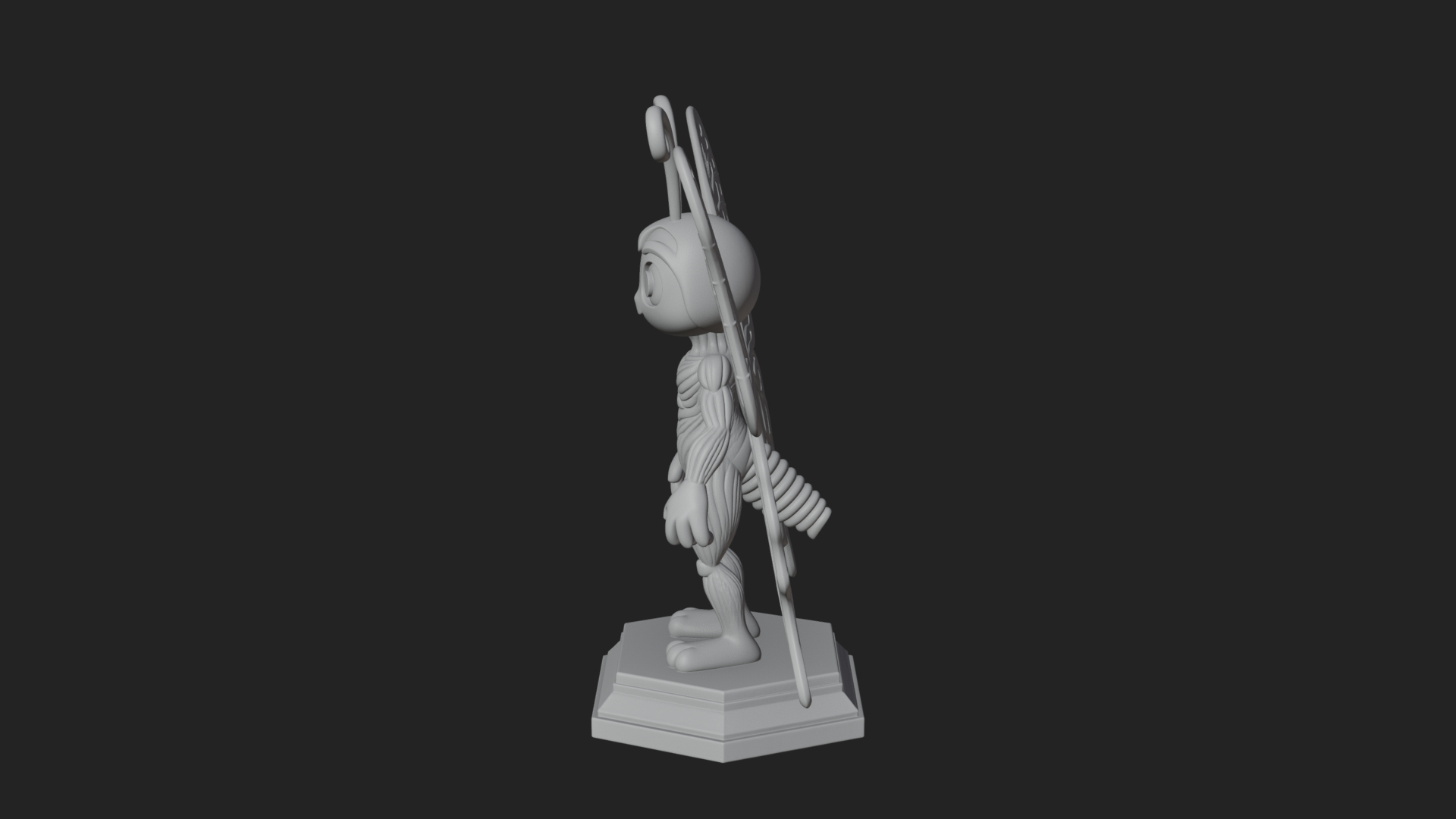 Cute Cartoon Butterfly Statue Design 4 3D Print Model 3D Model