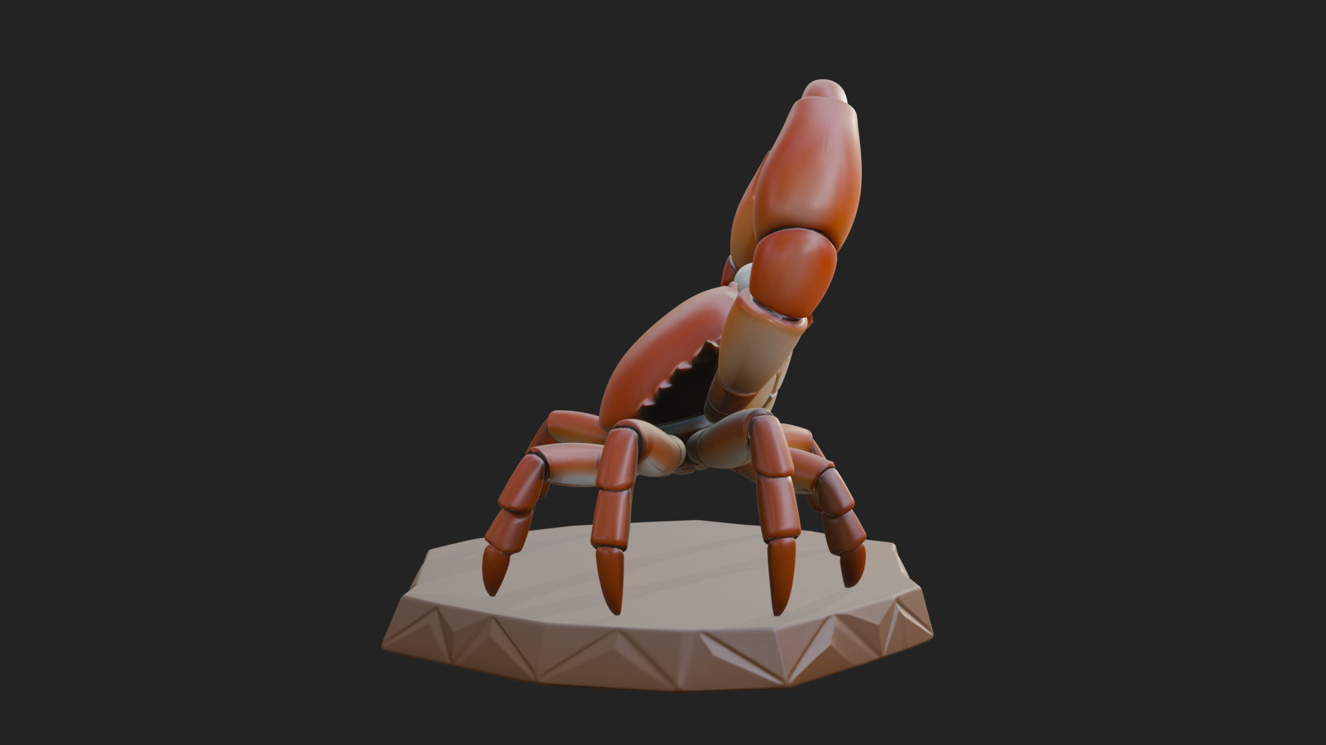 Cute Cartoon Crab Statue Design 1 3D Print Model 3D Model