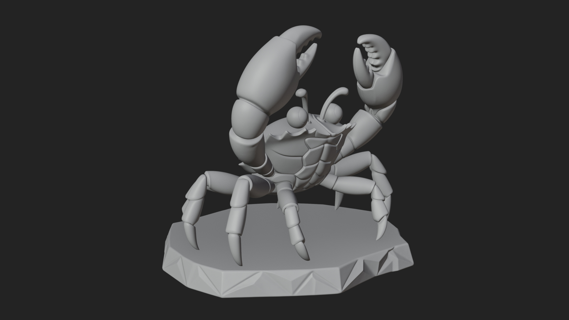 Cute Cartoon Crab Statue Design 1 3D Print Model by ARCHVANTA