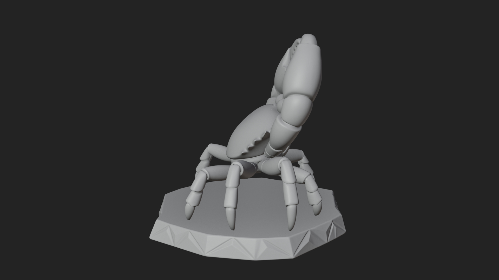 Cute Cartoon Crab Statue Design 1 3D Print Model 3D Model