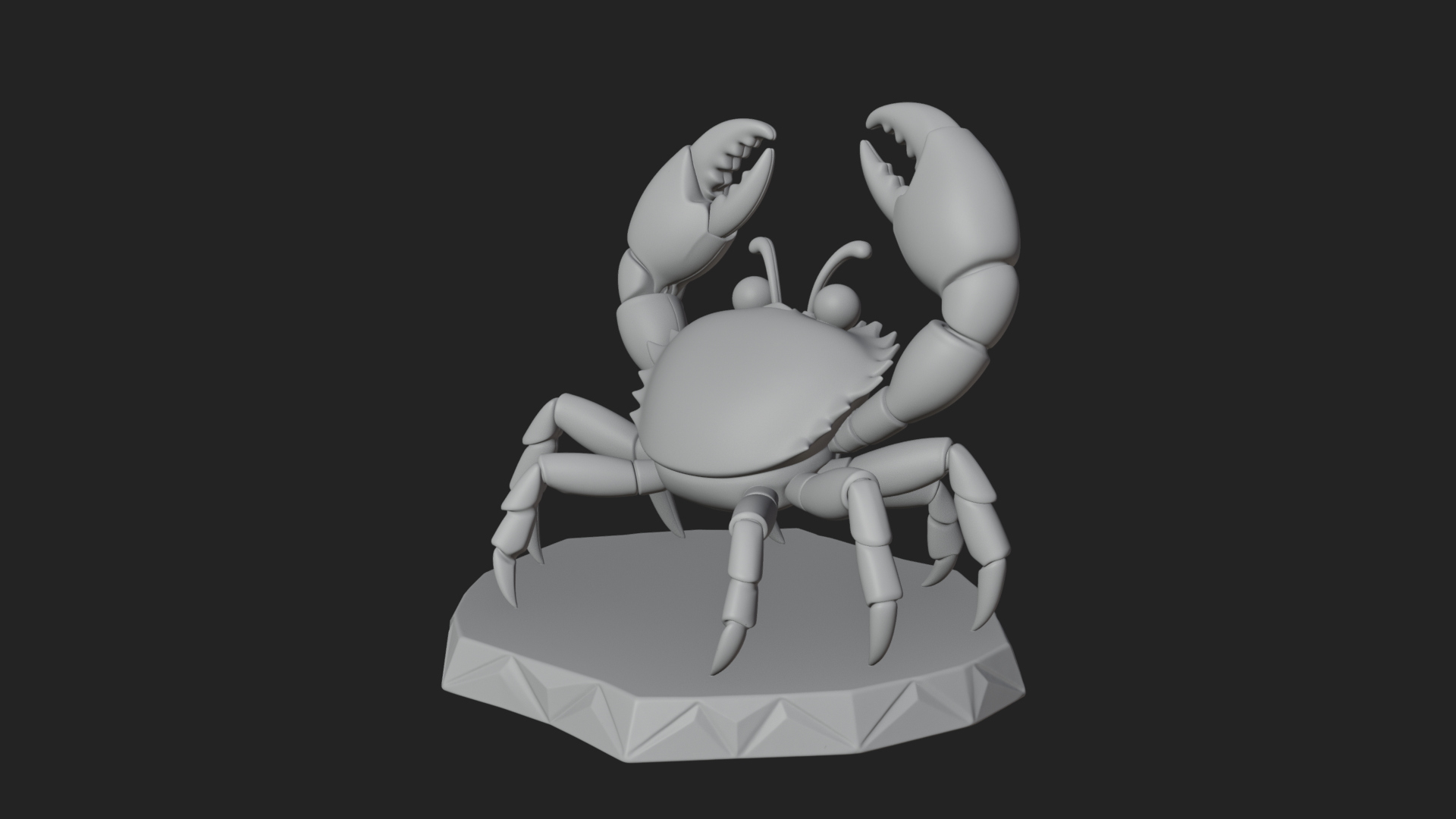 Cute Cartoon Crab Statue Design 1 3D Print Model by ARCHVANTA