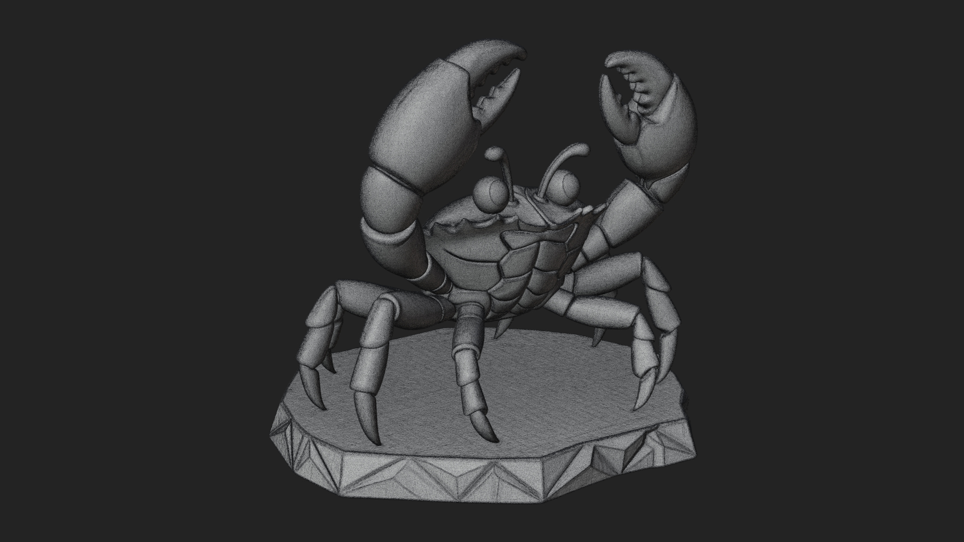 Cute Cartoon Crab Statue Design 1 3D Print Model 3D Model