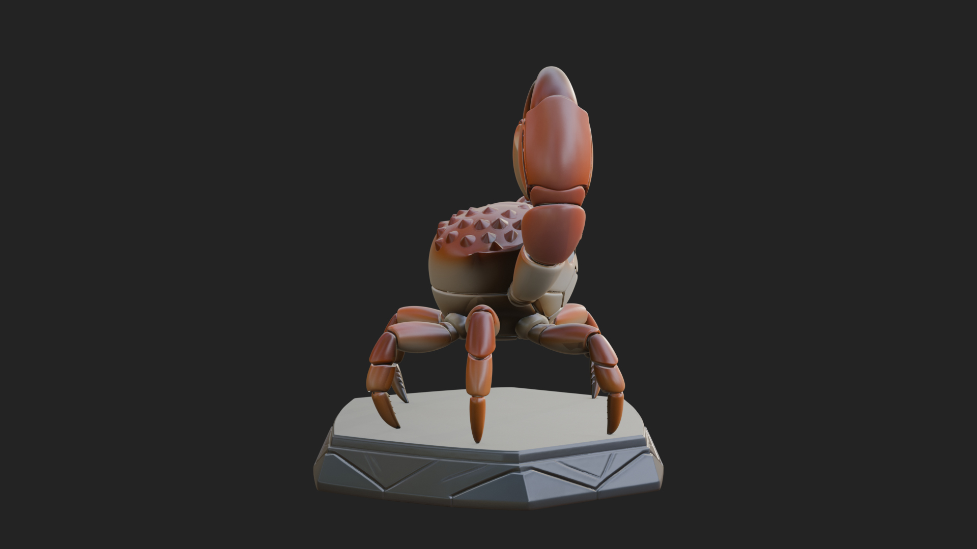 Cute Cartoon Crab Statue Design 2 3D Print Model 3D Model
