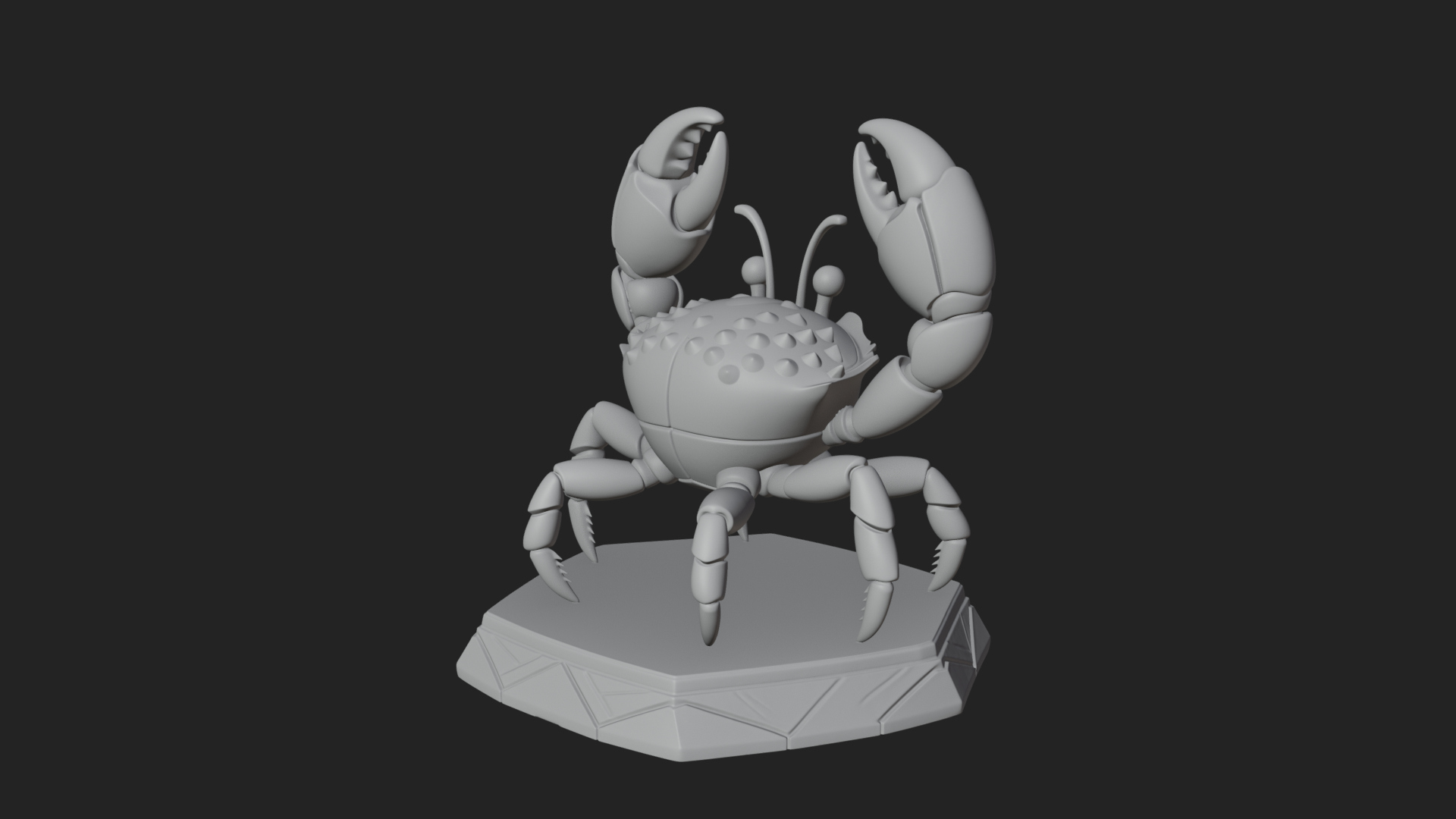 Cute Cartoon Crab Statue Design 2 3D Print Model by ARCHVANTA