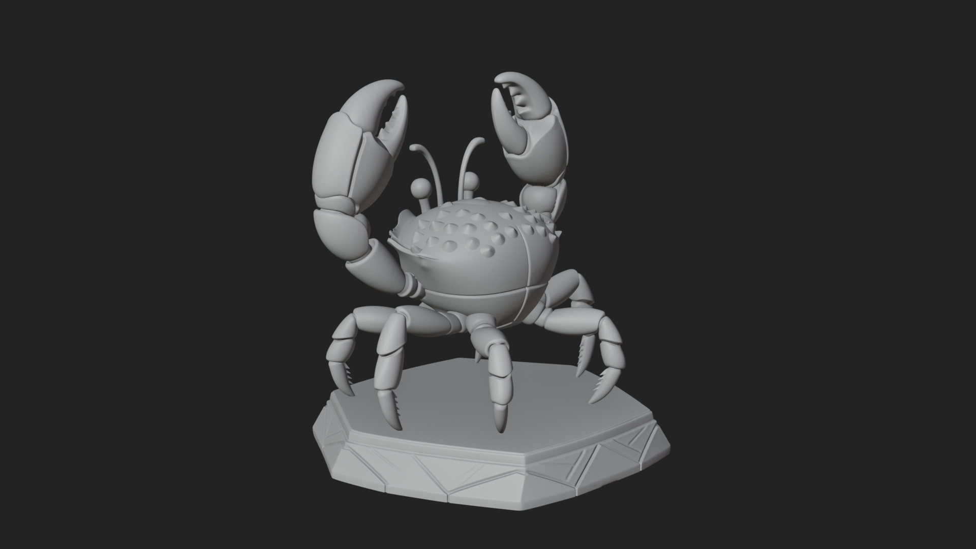 Cute Cartoon Crab Statue Design 2 3D Print Model 3D Model