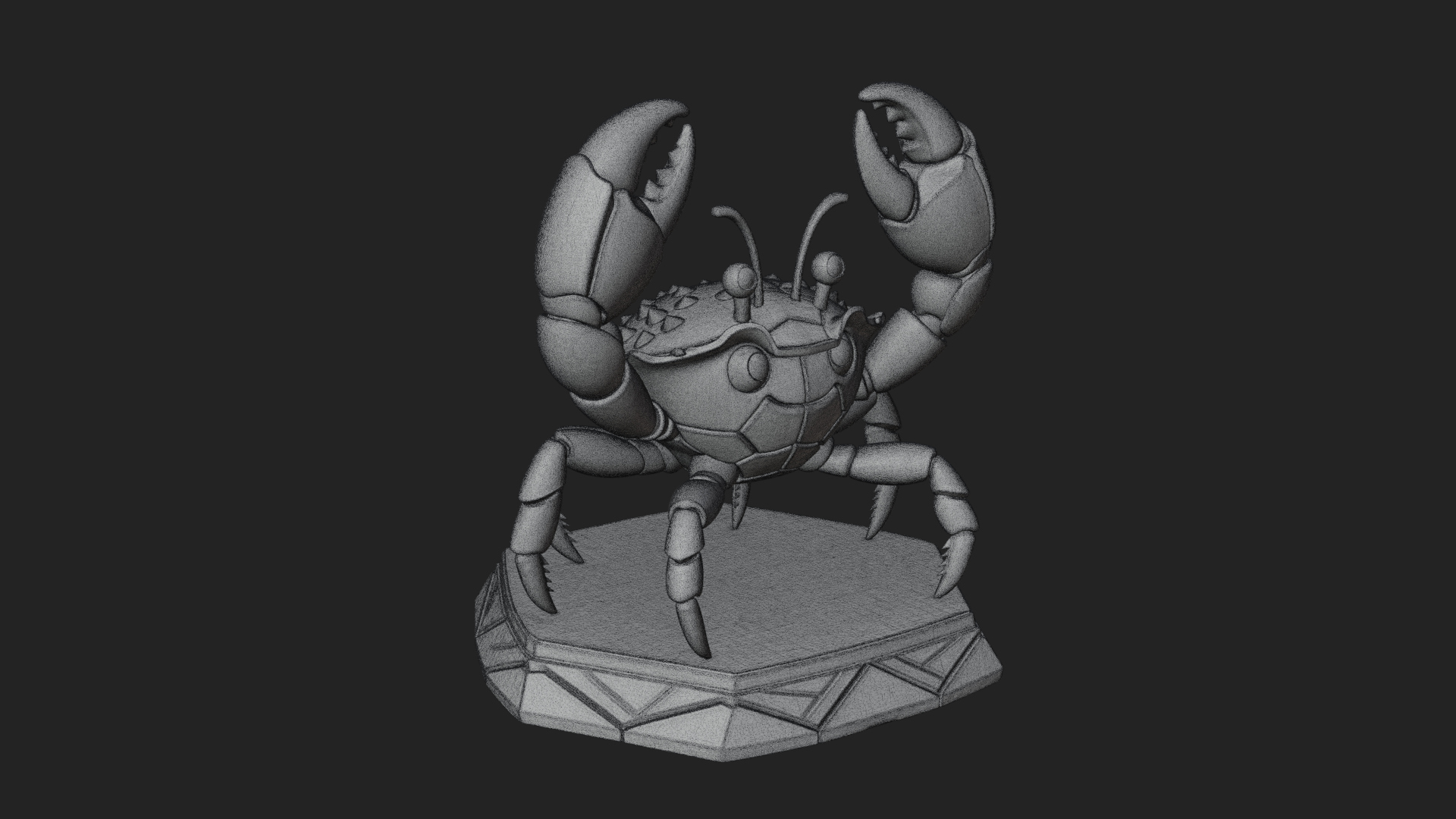 Cute Cartoon Crab Statue Design 2 3D Print Model 3D Model