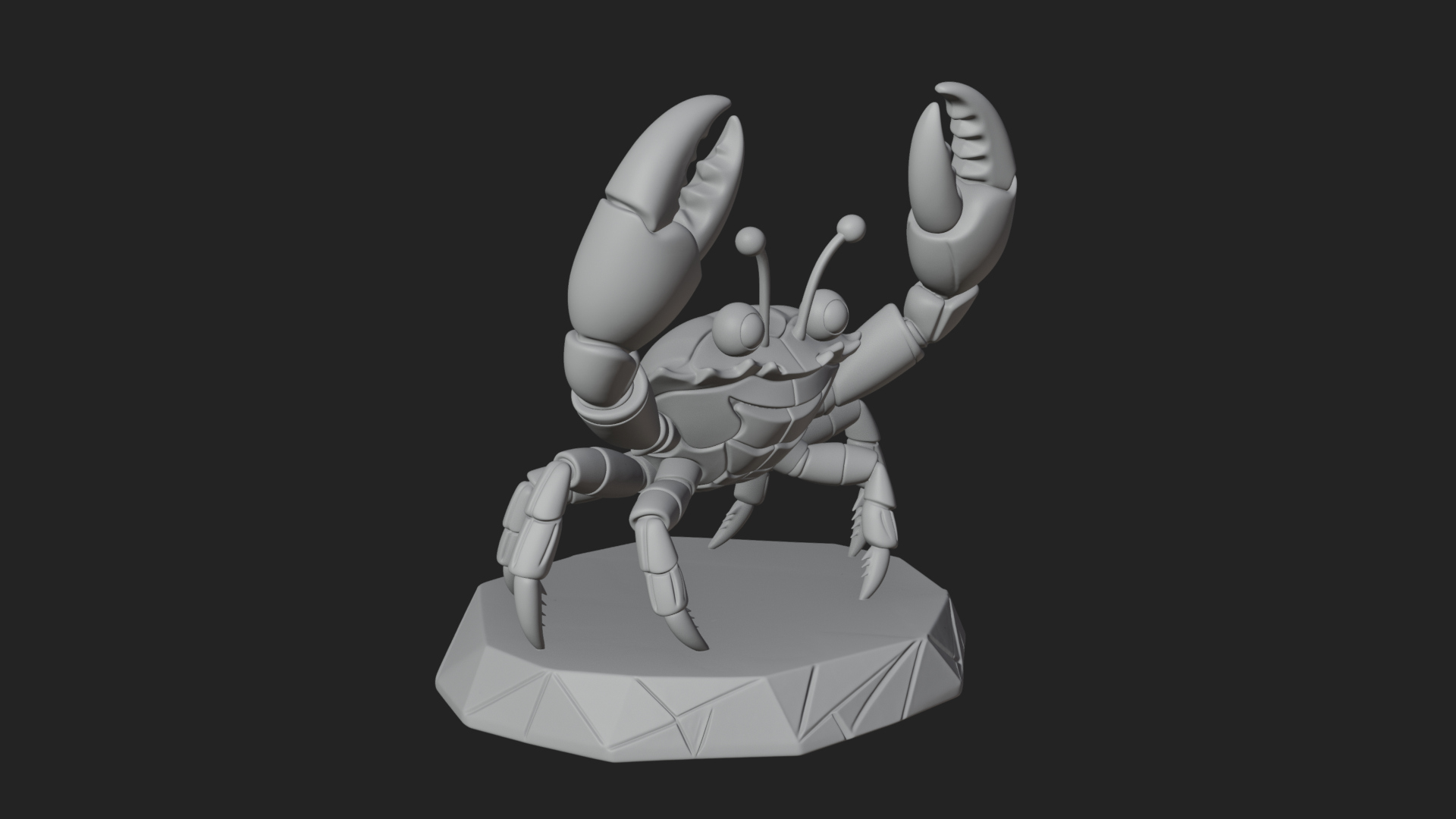 Cherab Design Cute Cartoon Crab Statue Design 3 3D Print Model by ARCHVANTA
