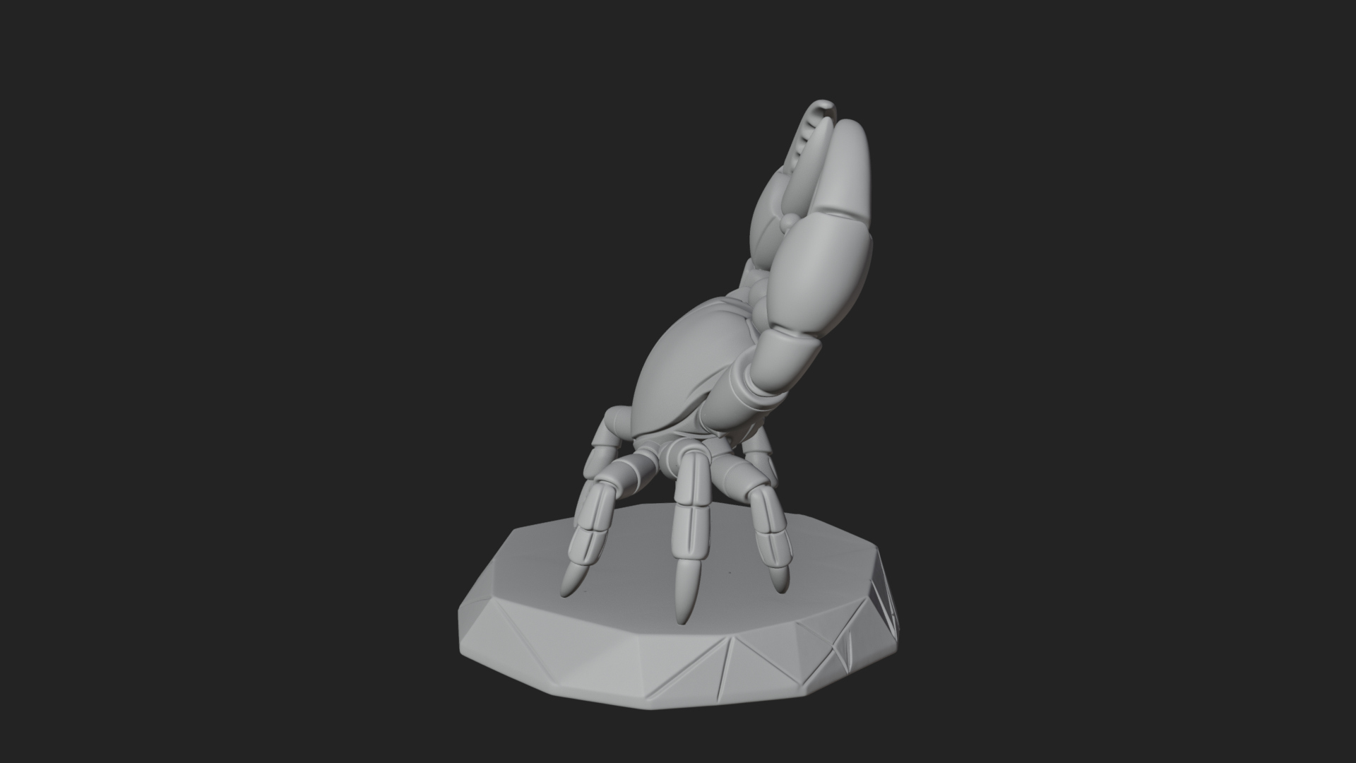 Cute Cartoon Crab Statue Design 3 3D Print Model 3D Model