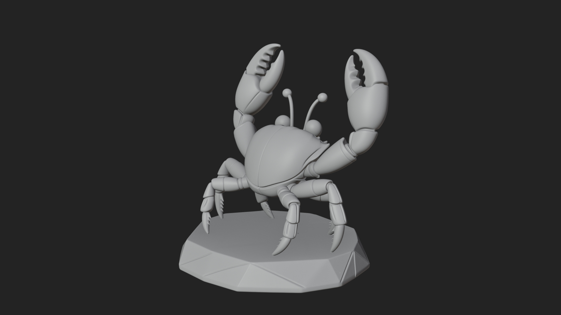 Cute Cartoon Crab Statue Design 3 3D Print Model by ARCHVANTA